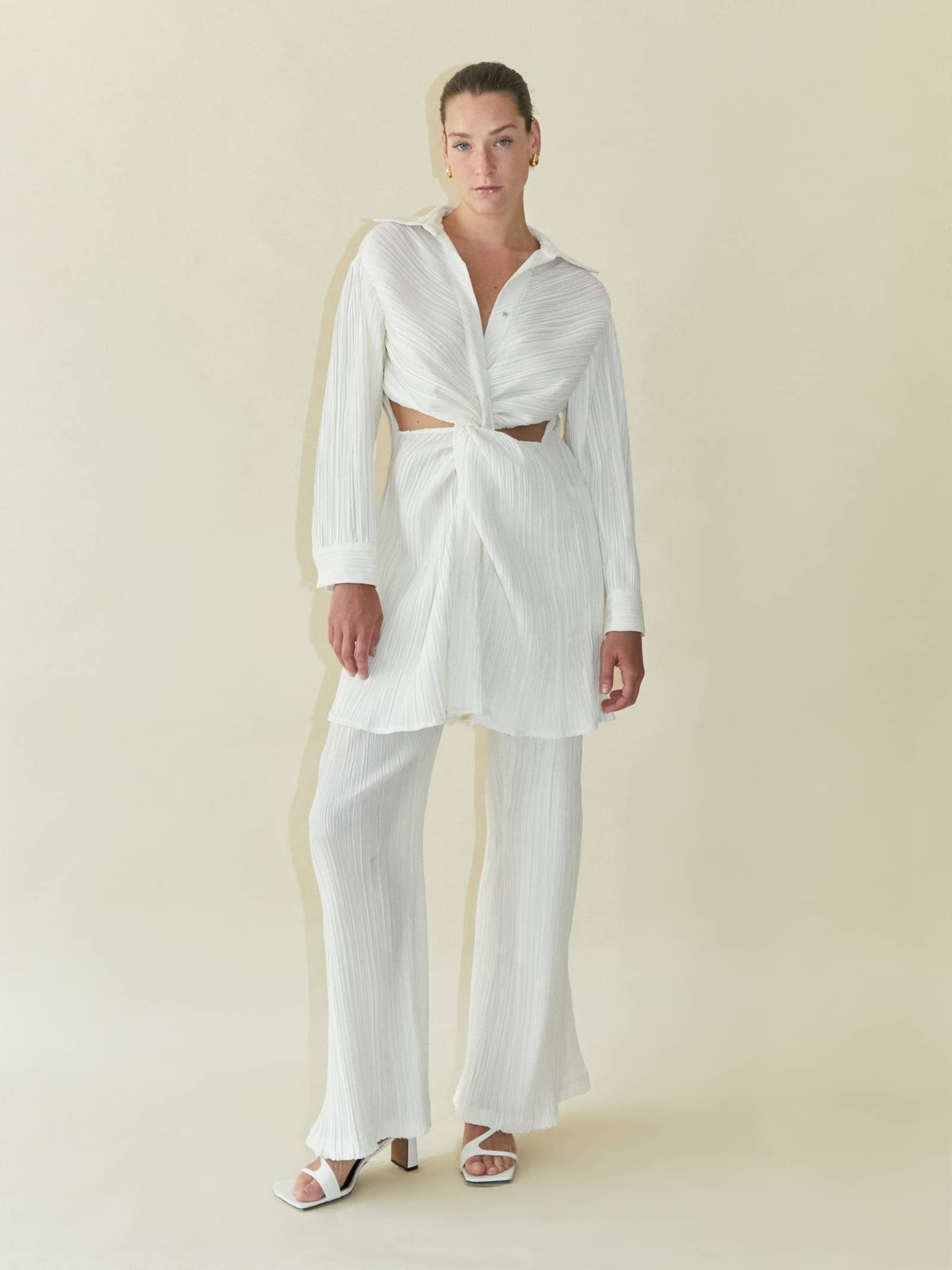 Tree Bark Cut Out Shirt Dress made by CAHAYA STUDIOS