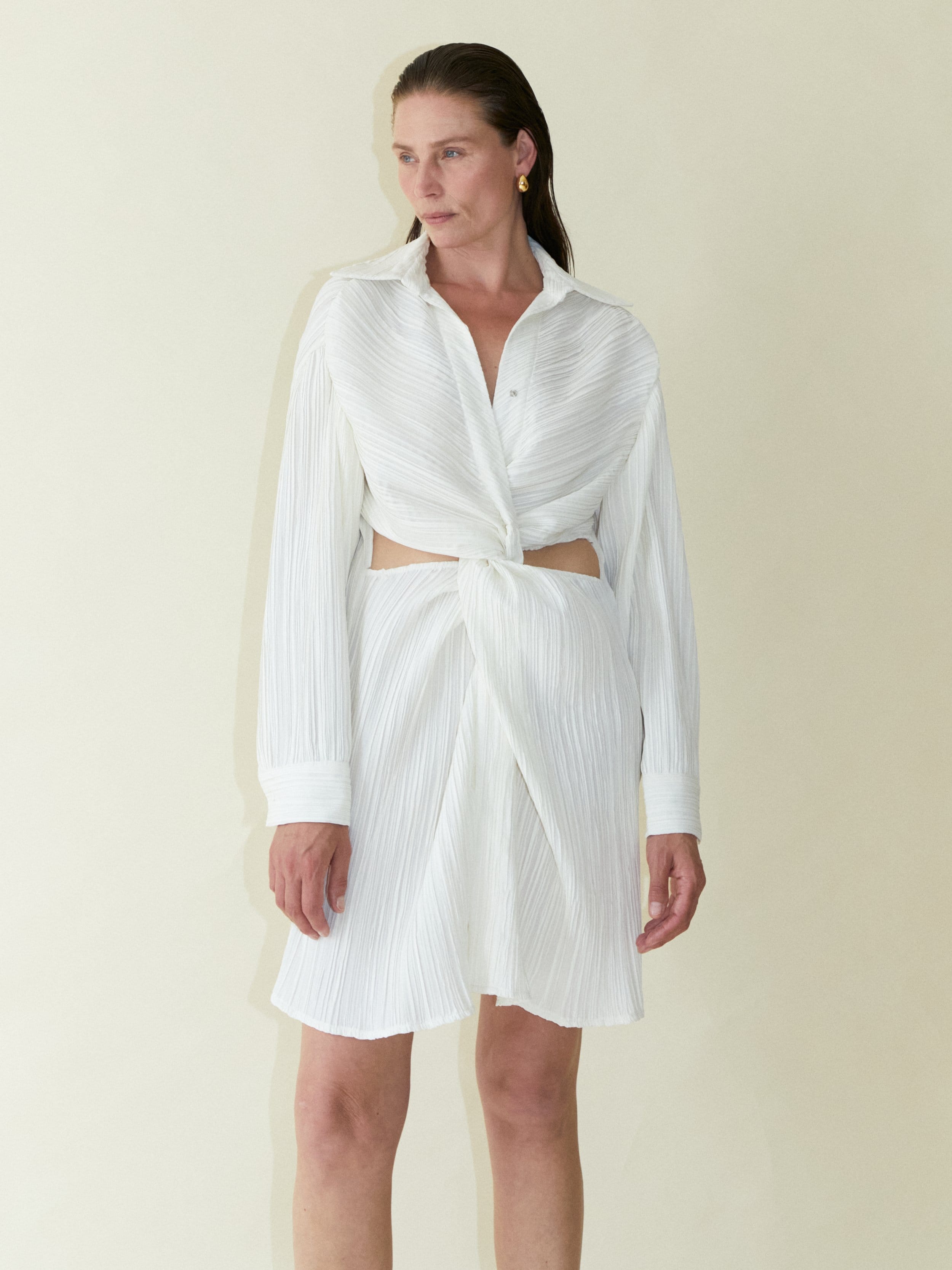 Tree Bark Cut Out Shirt Dress made by CAHAYA STUDIOS