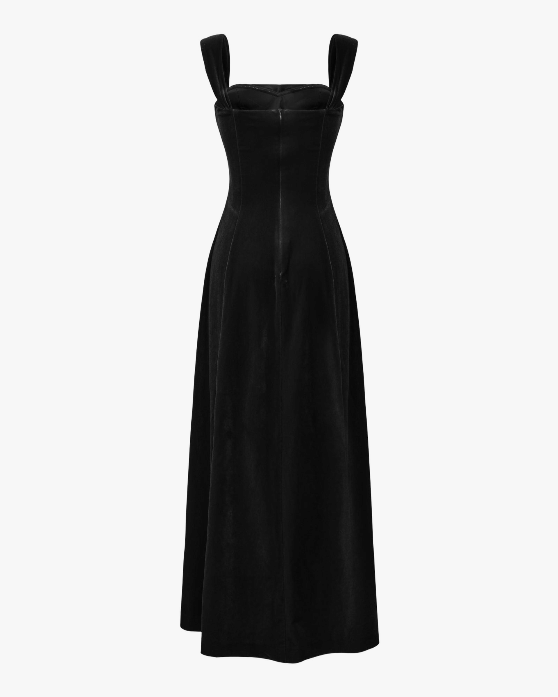 Belle Velvet Maxi Dress (Black) made by Nana Jacqueline
