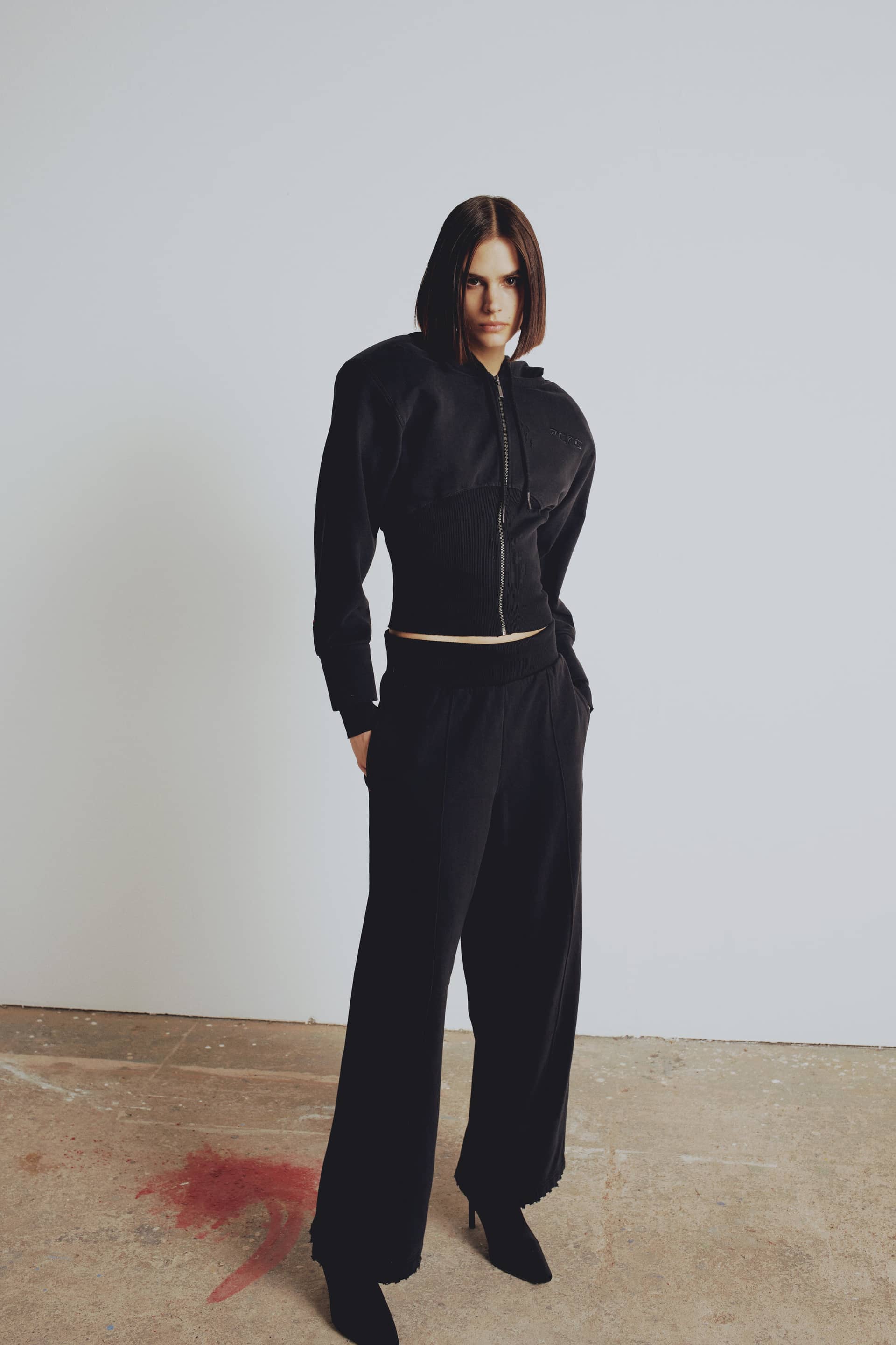 YOUR *ITCH CORSET ZİPPED HOODY - JET BLACK made by PCFG