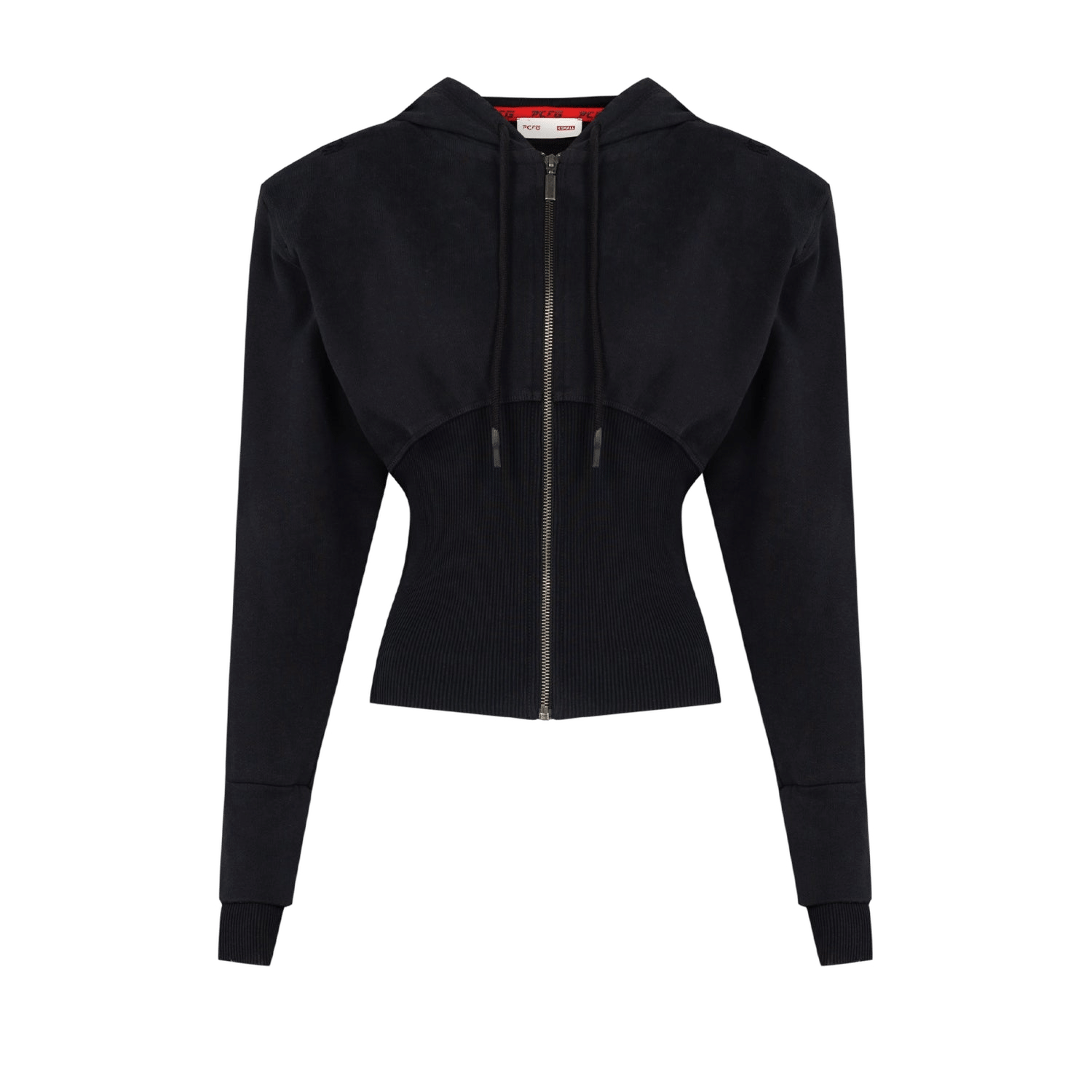 YOUR *ITCH CORSET ZİPPED HOODY - JET BLACK made by PCFG