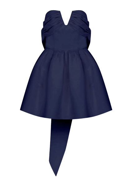 Miro Strapless Mini Dress in Midnight Blue made by Nazli Ceren