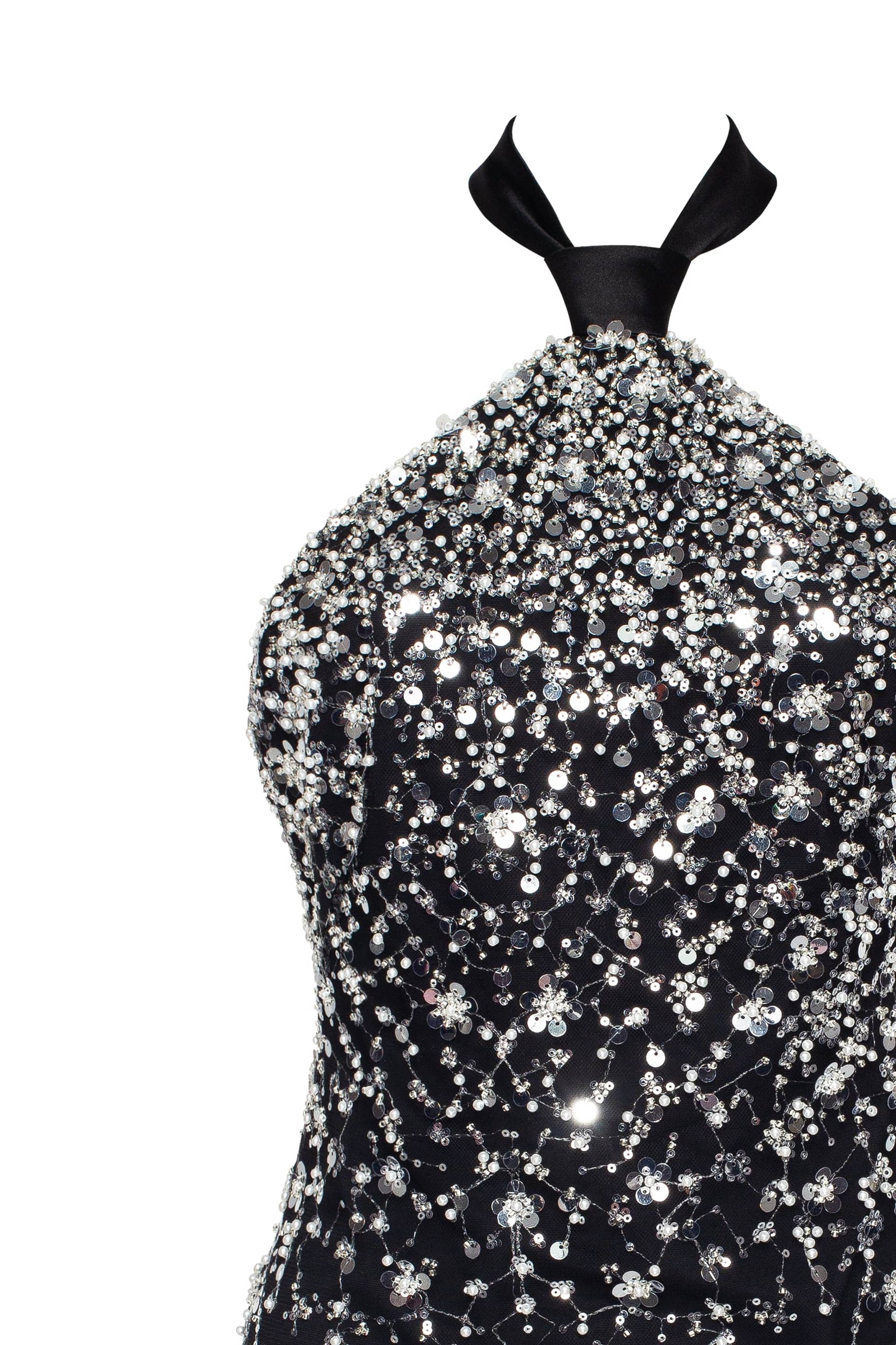 Striking halterneck crystal-embellished mini dress, Xo Xo made by Milla