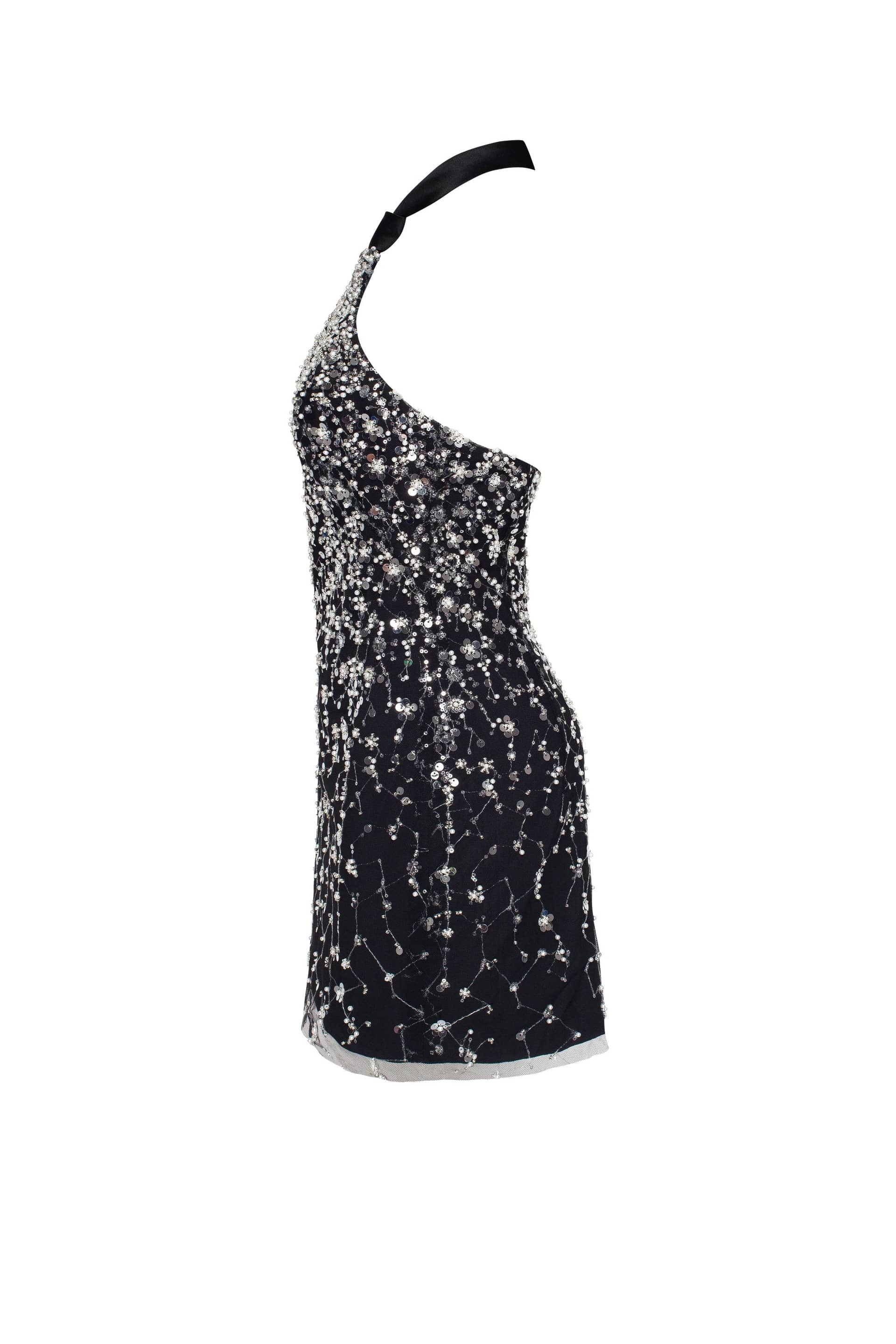 Striking halterneck crystal-embellished mini dress, Xo Xo made by Milla