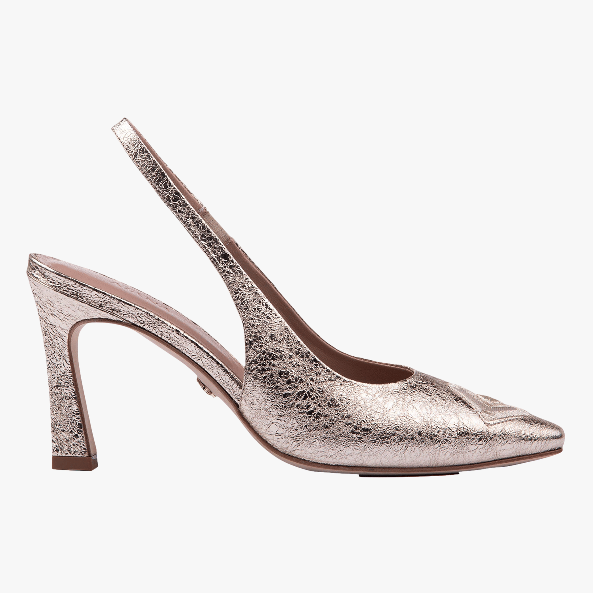 Diamond Slingback 85 Molten Gold in Gold made by ATANA