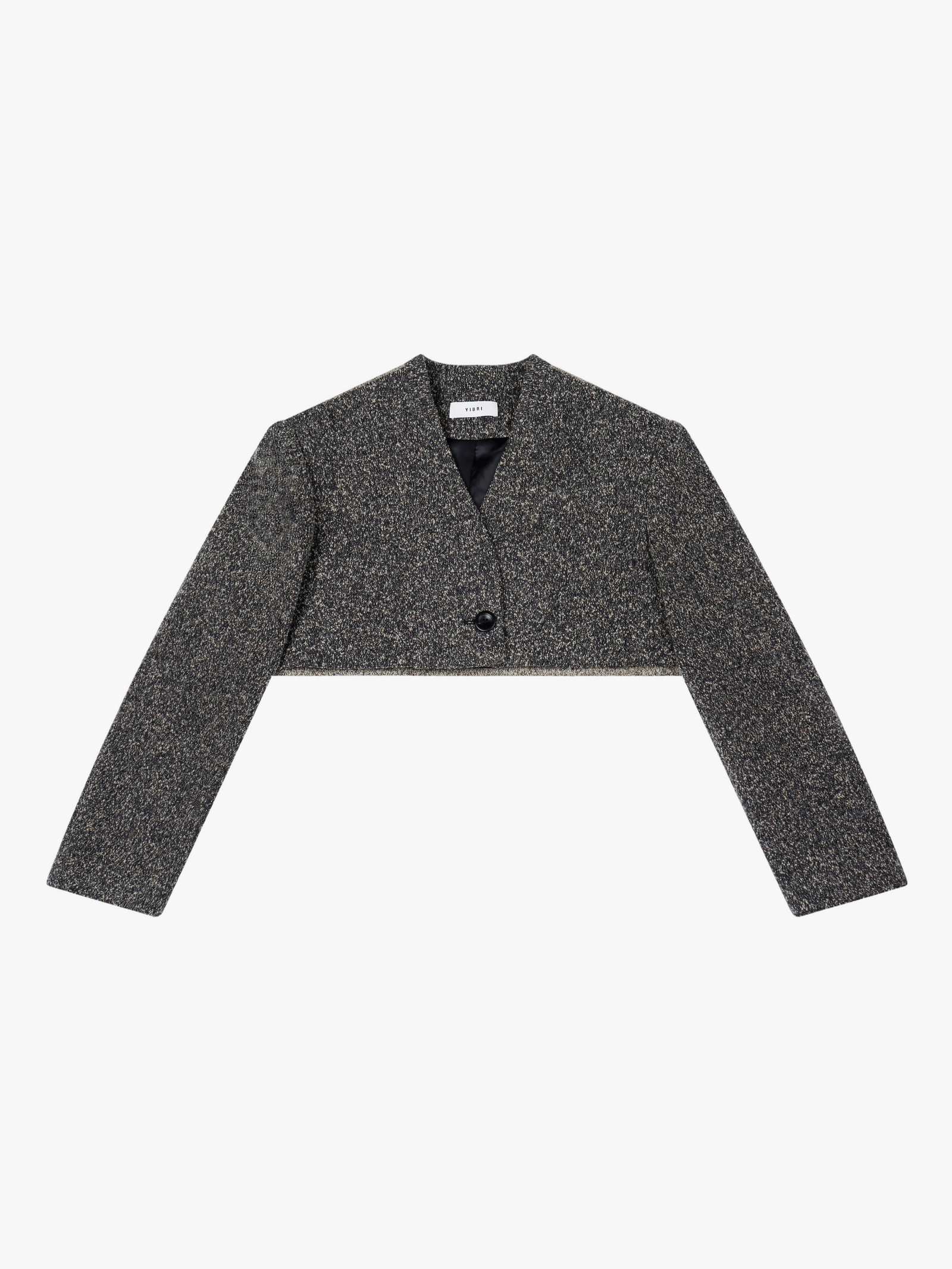 WOOL-BLEND CROPPED TEXTURED JACKET made by YIBRI