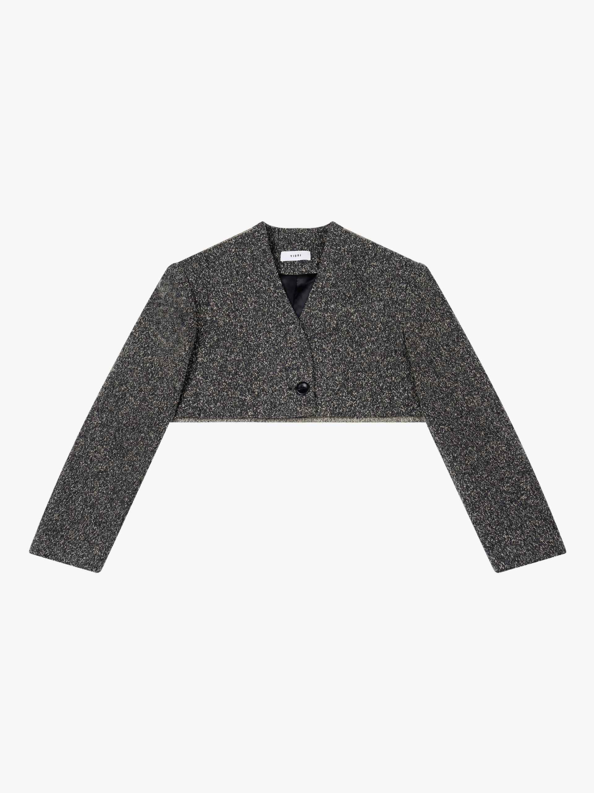 WOOL-BLEND CROPPED TEXTURED JACKET made by YIBRI