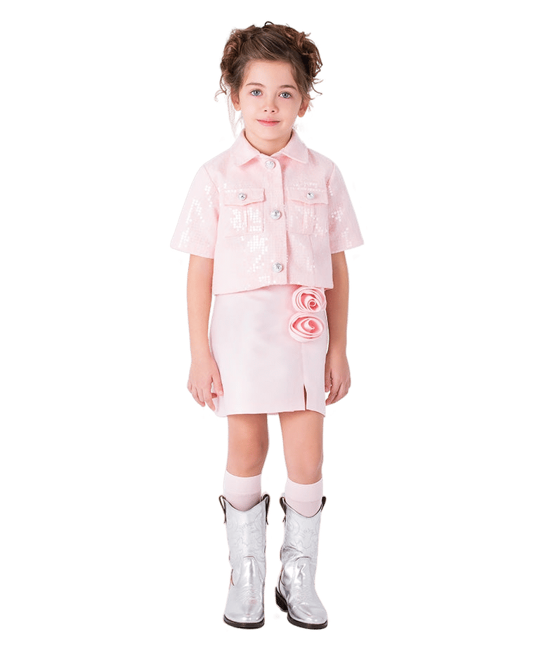 3D Rose Appliqué Girls Outfit | 2 Pieces made by Mama Luma