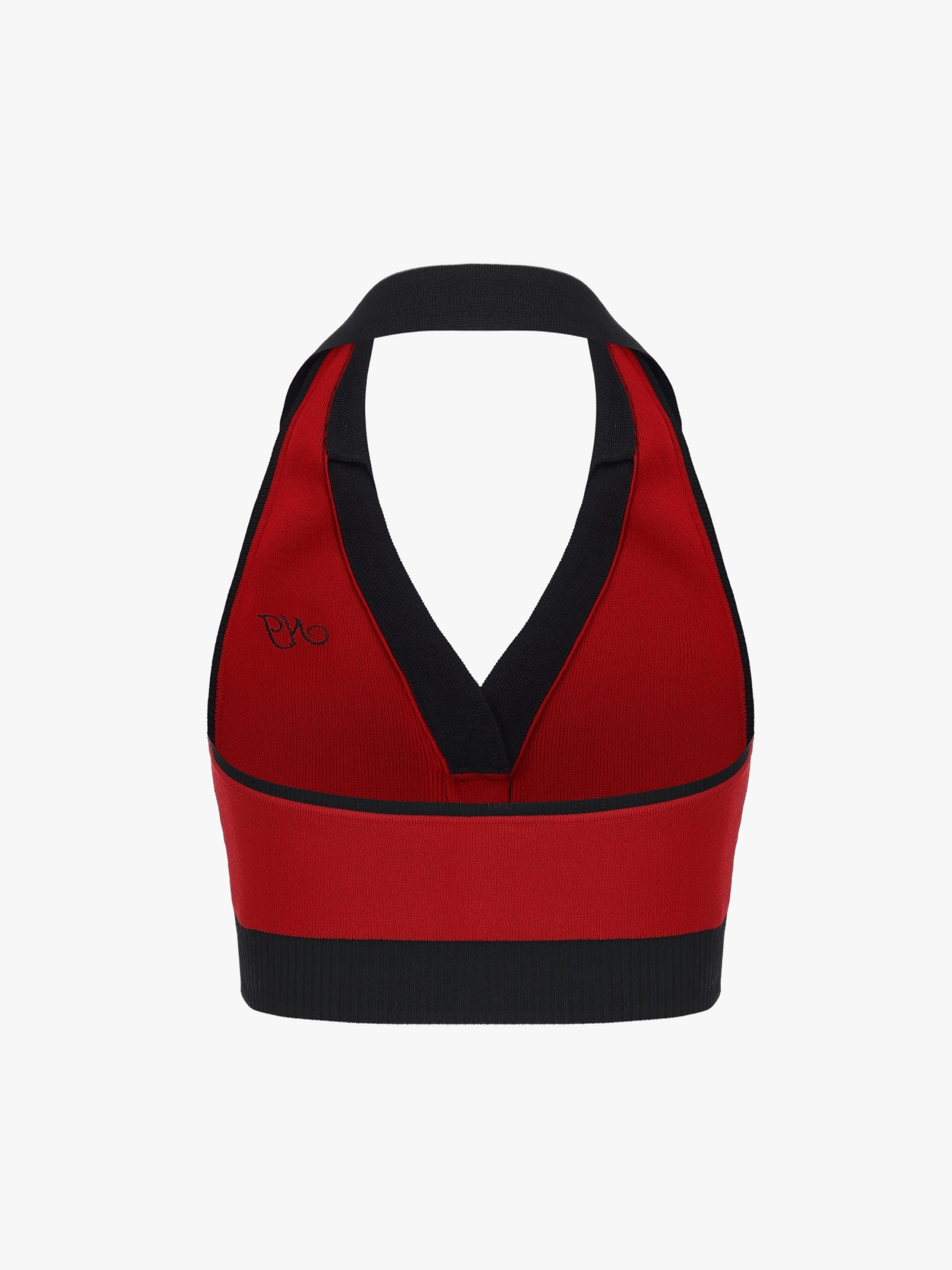 Wilhelmina Contrast Halter Knit Red Top made by Nana Jacqueline