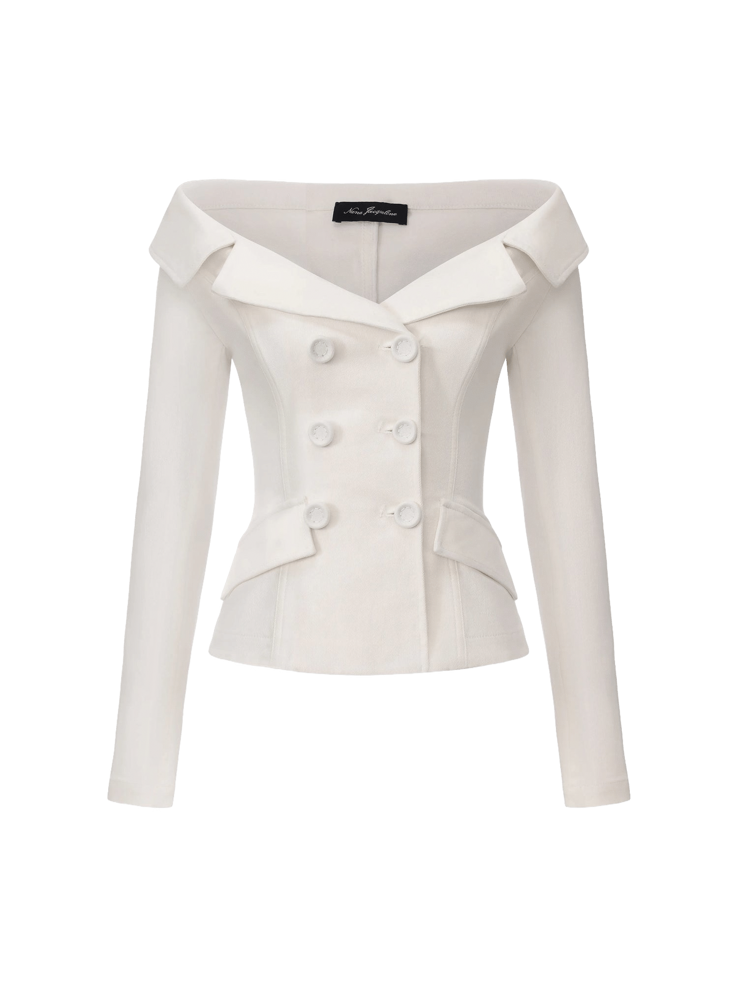 Claudine Off-Shoulder White Cropped Top made by Nana Jacqueline