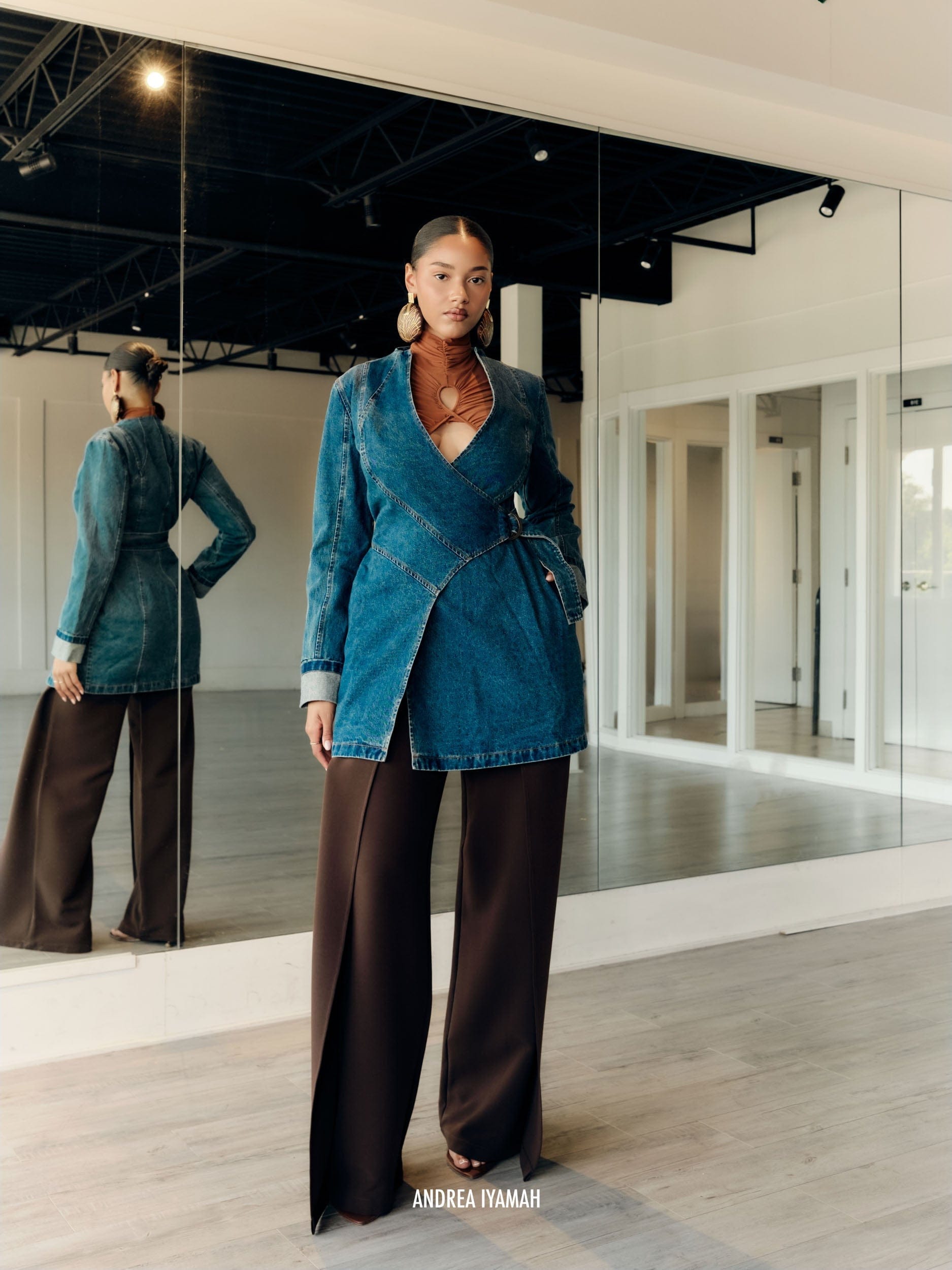 CURVA JACKET - DENIM made by Andrea Iyamah