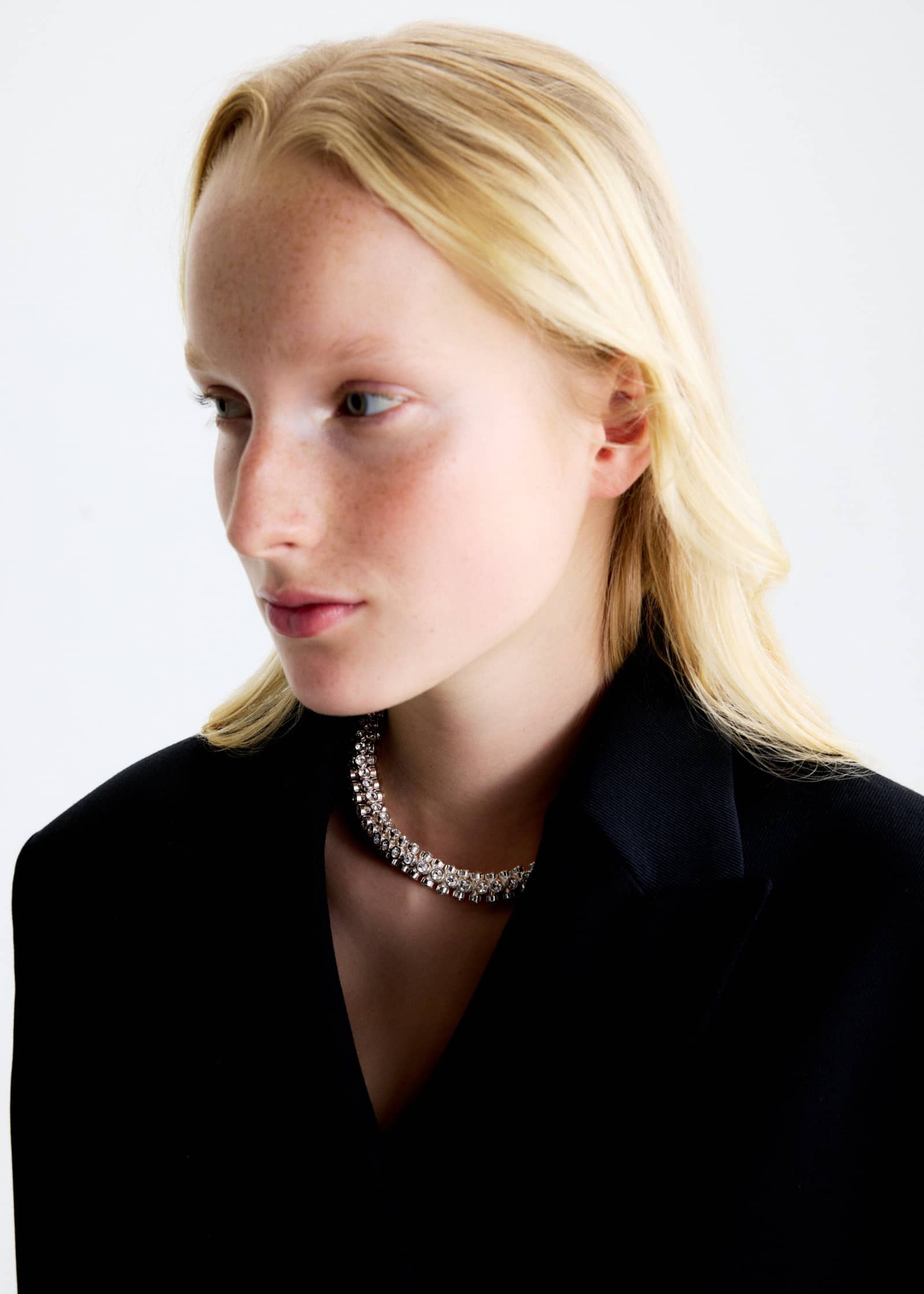 Spine necklace - Rhinestones in Silver made by POEM Objects