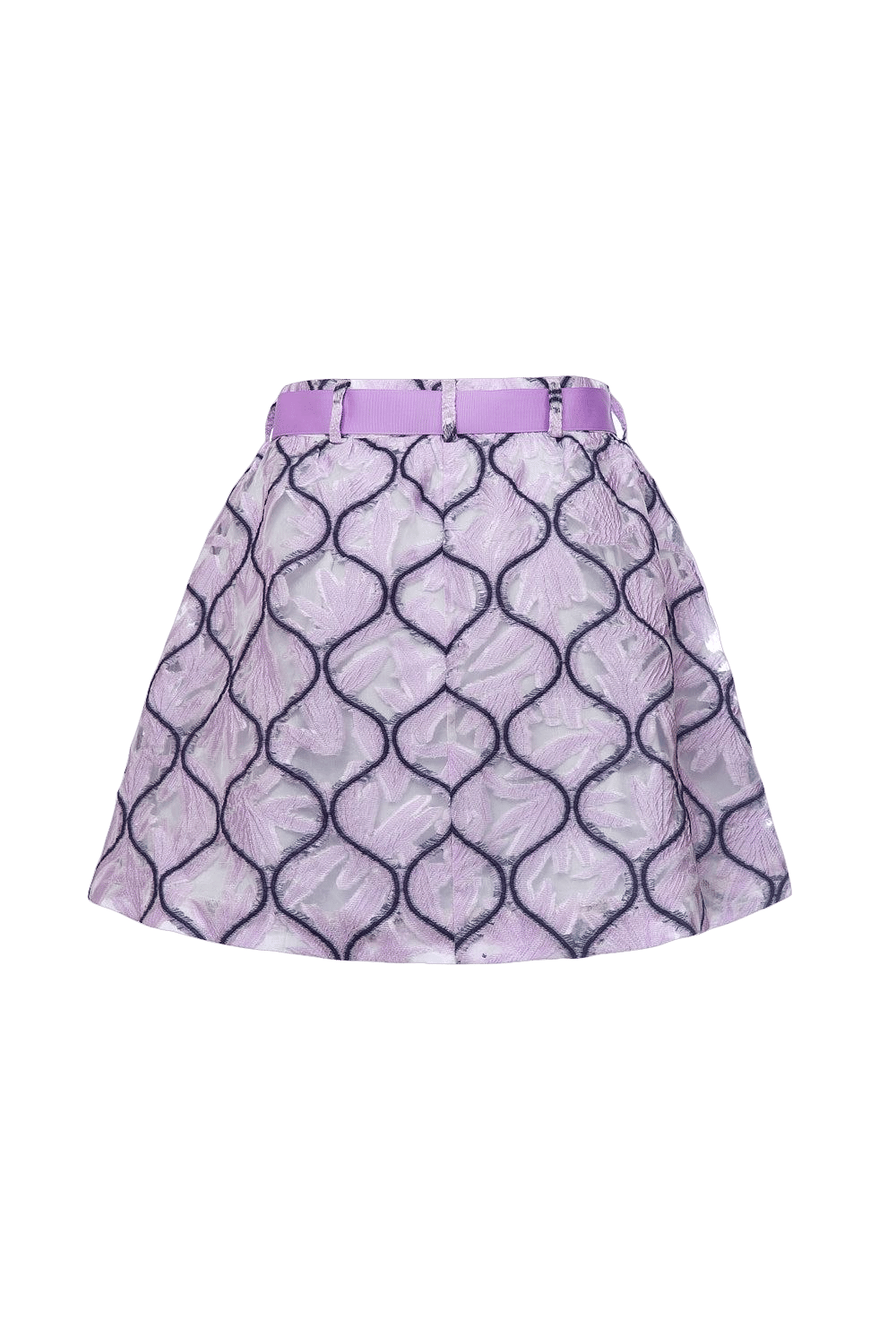 Lavender Skirt With Feathers Details made by ANDREEVA