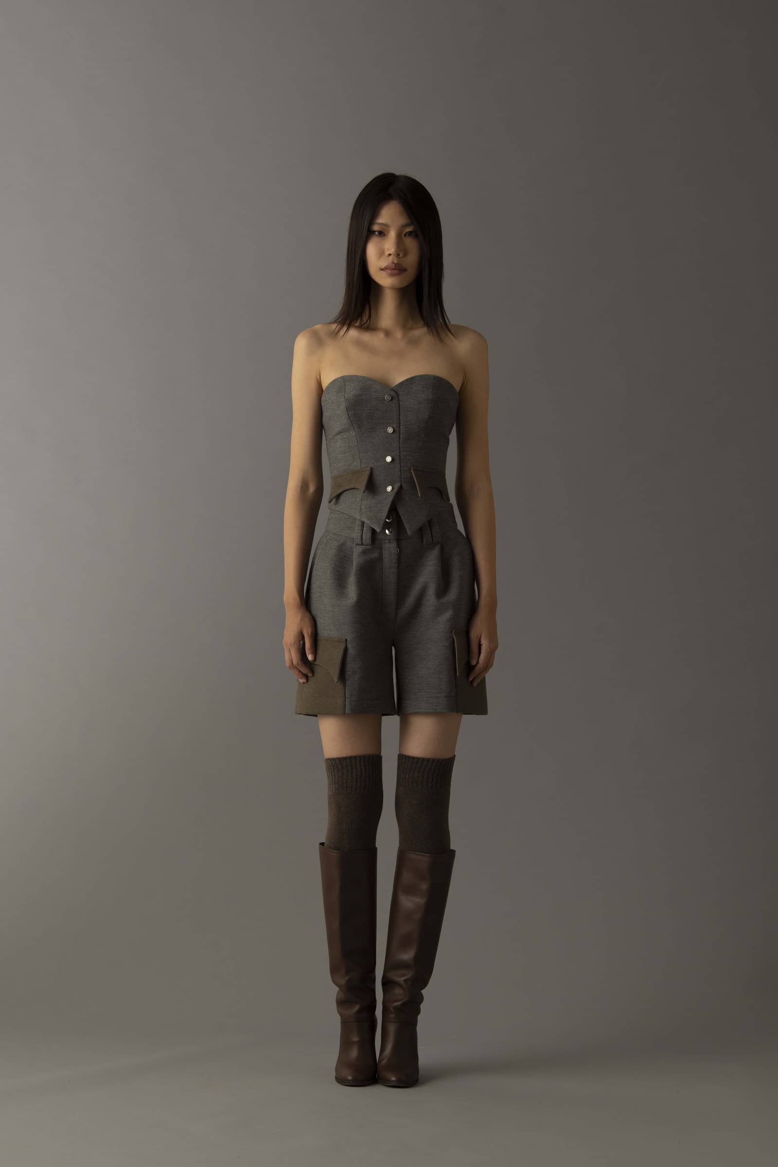 HAZEL CORSET in Grey made by Vestiaire d'un Oiseau Libre