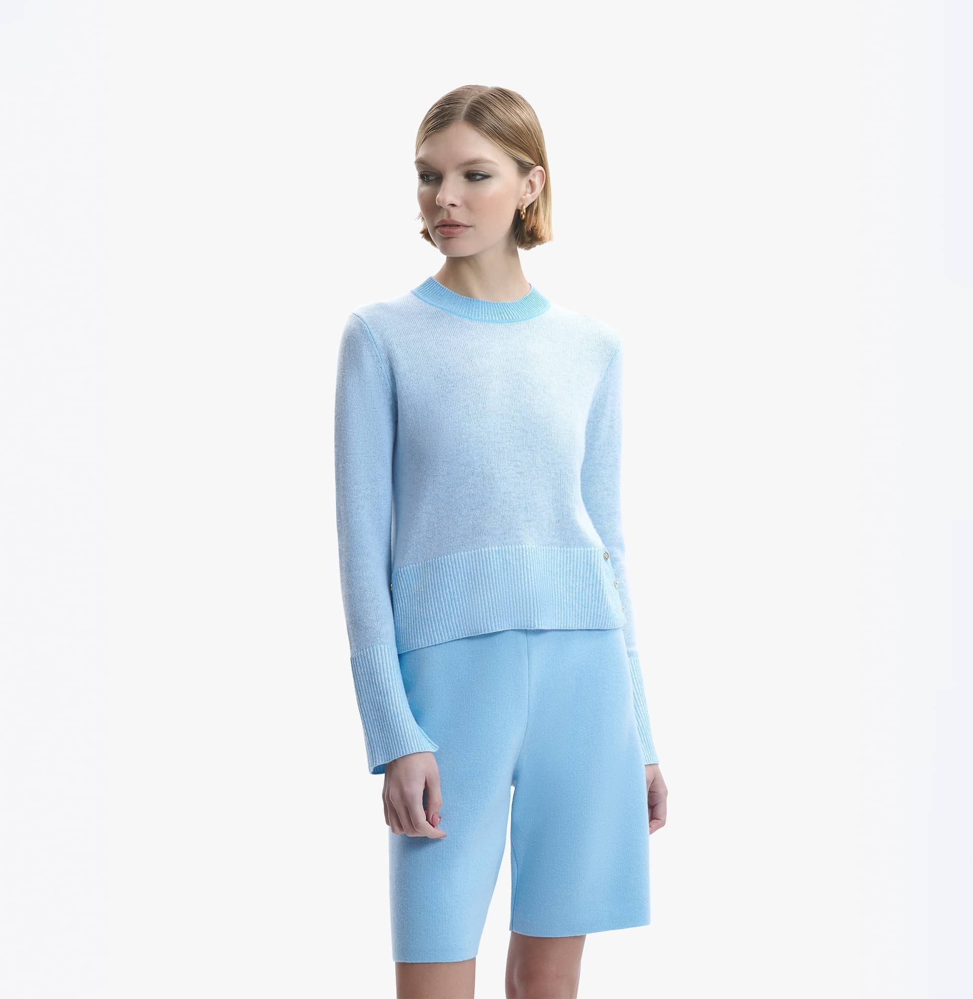 CASHMERE SHORTS in Blue made by CRUSH Collection