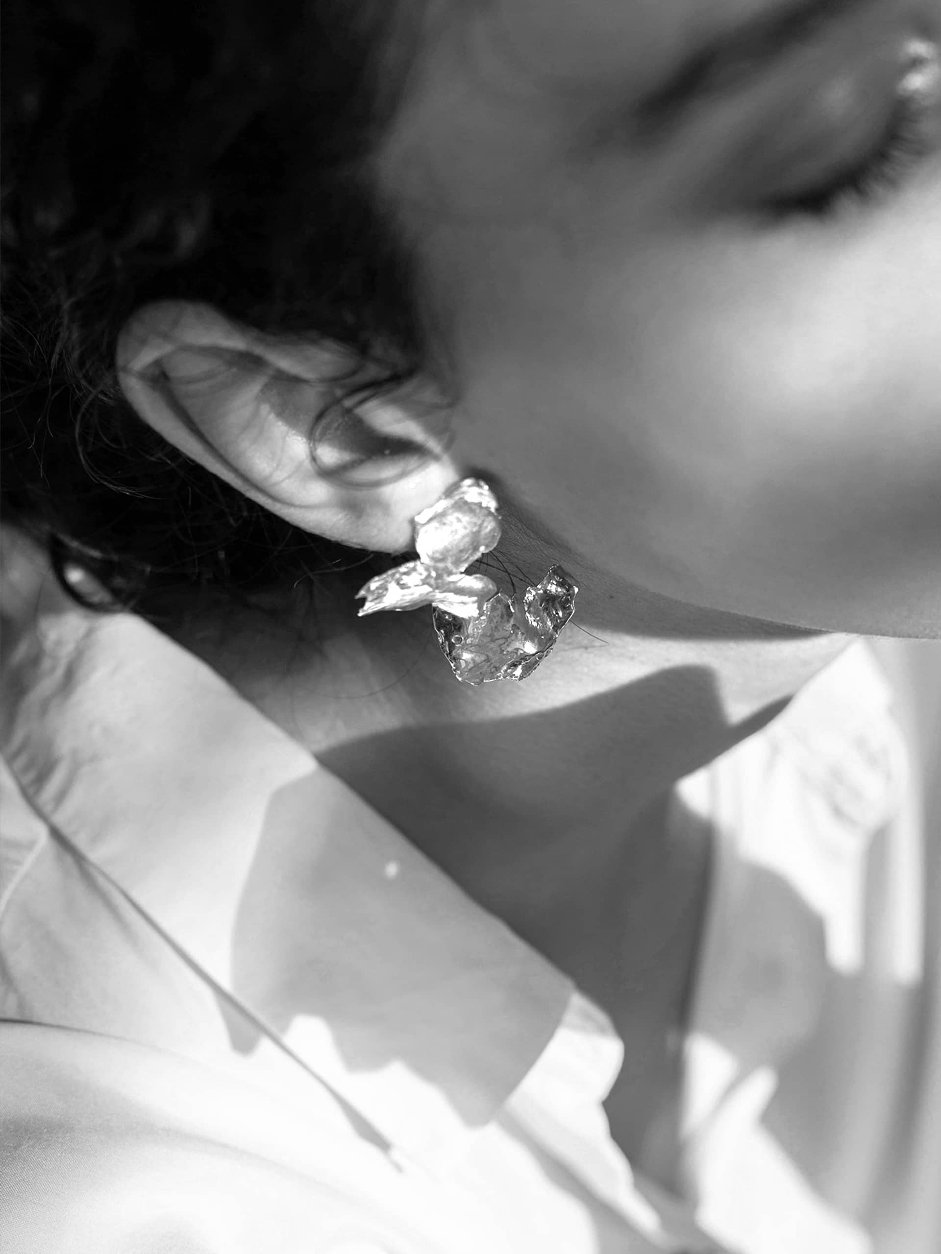 Talisman Flow Earrings Silver made by Eva Remenyi