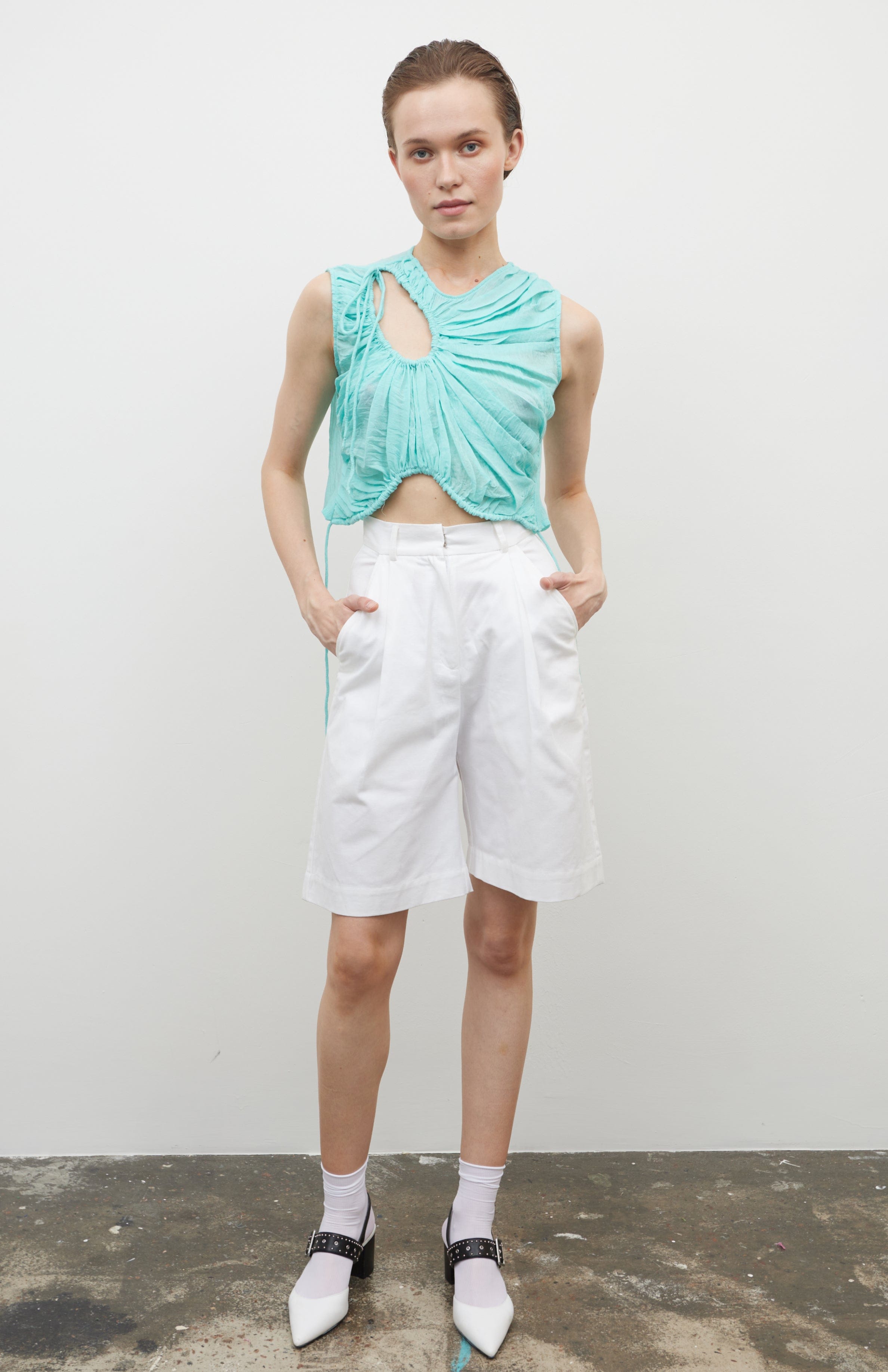 Pleated Drop Top made by Tamar Keburia