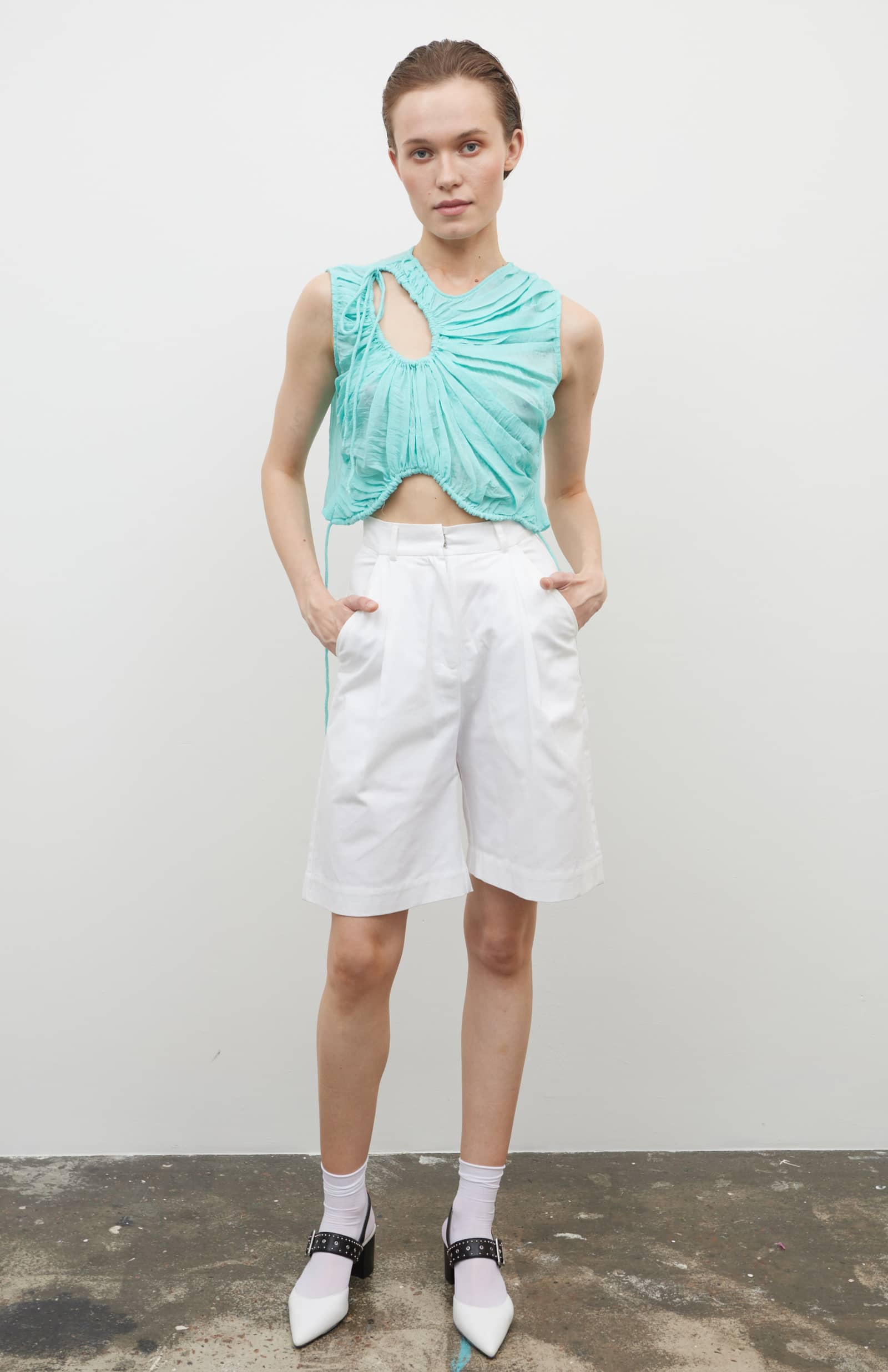 Pleated Drop Top made by Tamar Keburia