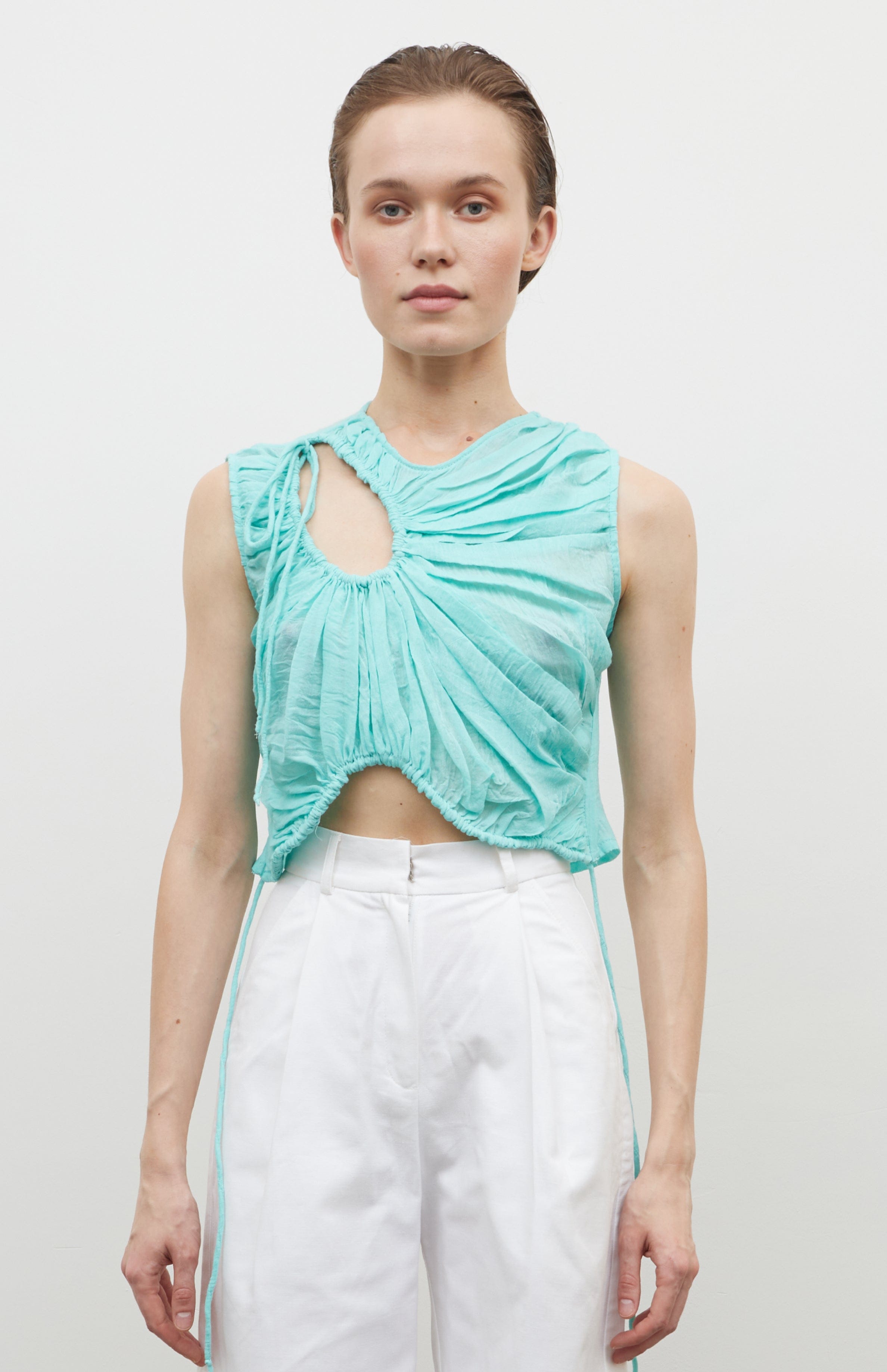 Pleated Drop Top made by Tamar Keburia