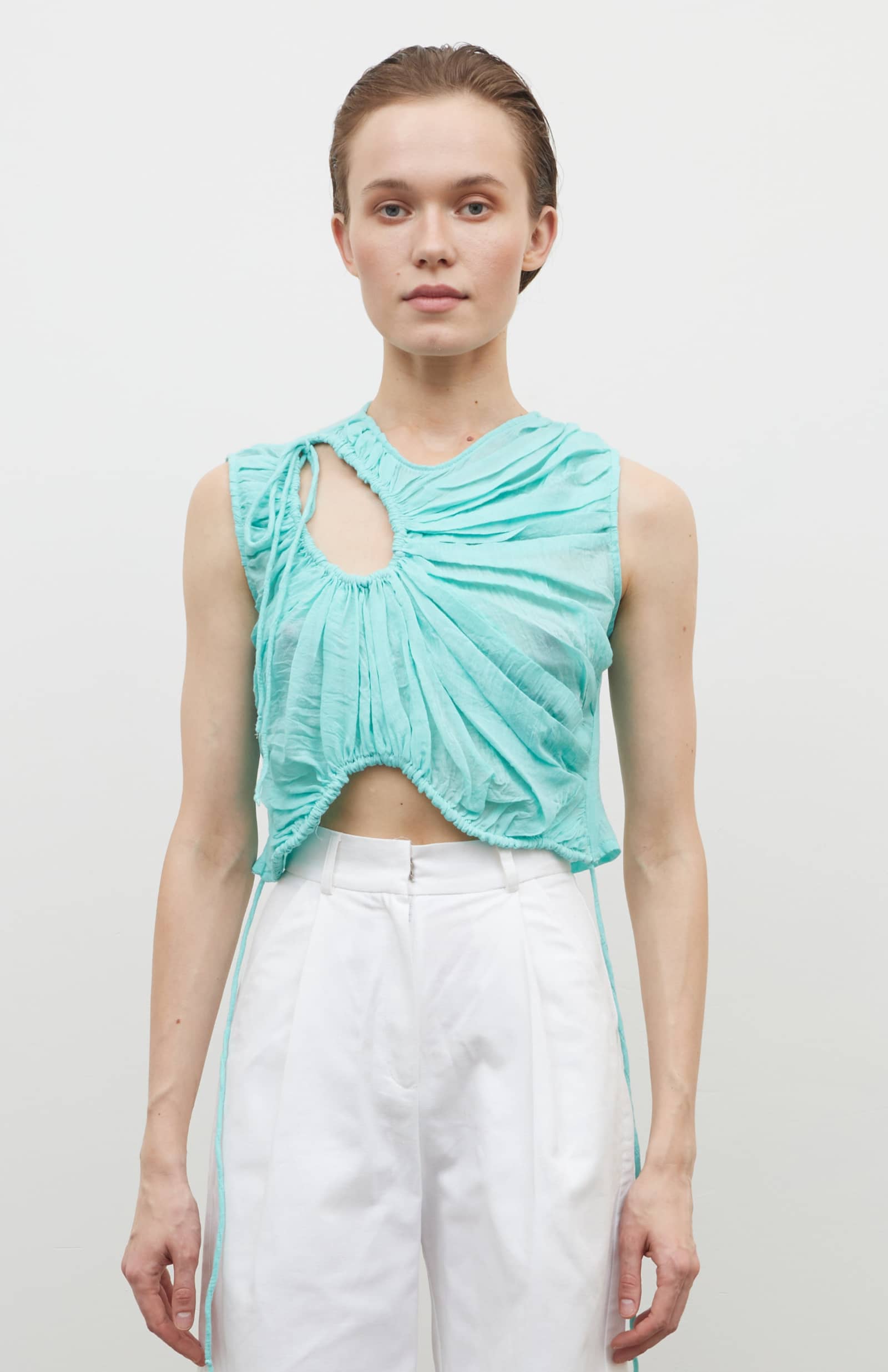 Pleated Drop Top made by Tamar Keburia