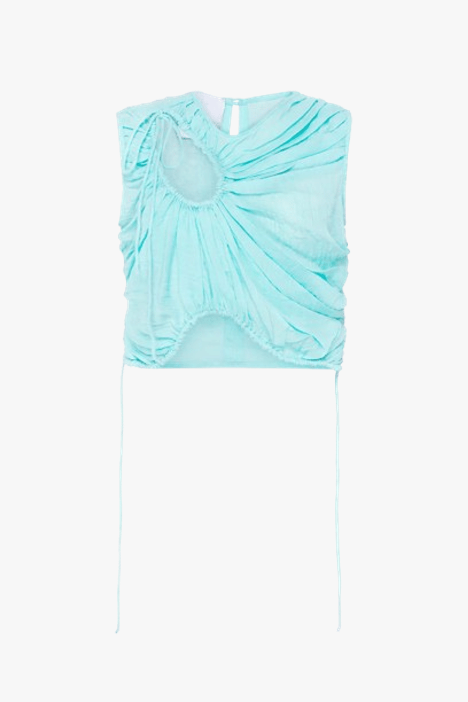 Pleated Drop Top in Blue made by Tamar Keburia