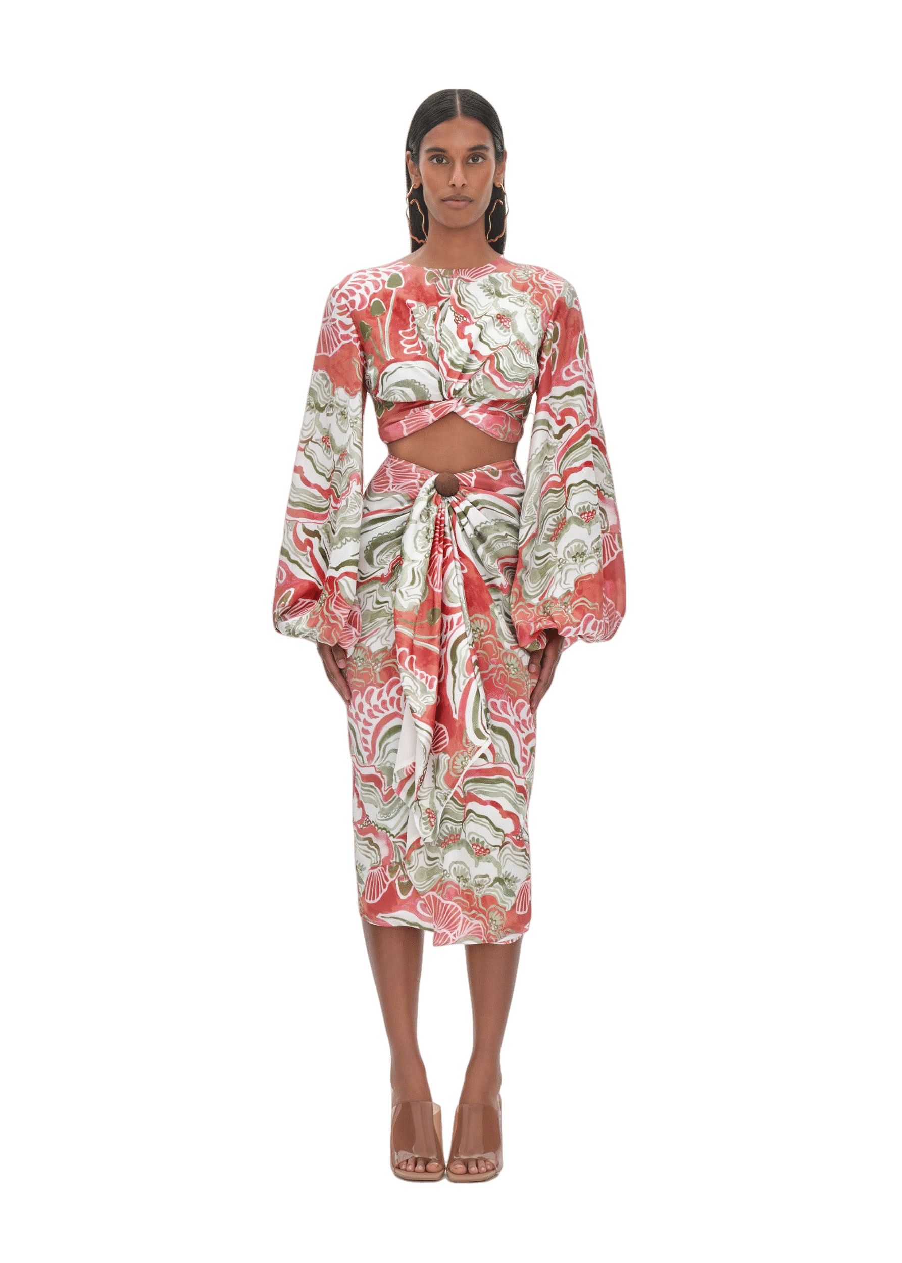 BEHATI ABSTRACT MUSHROOM CROPPED TOP made by Andrea Iyamah