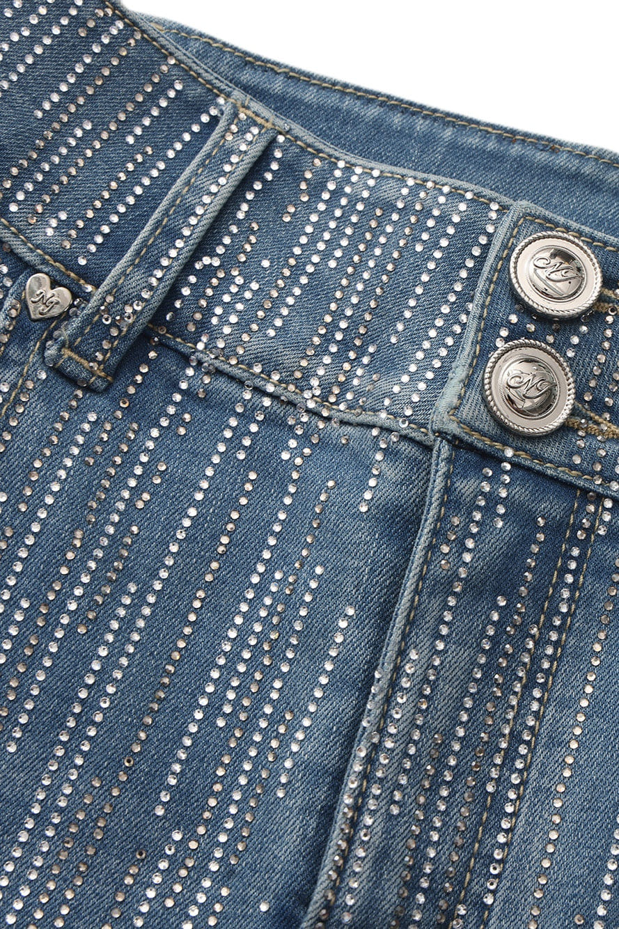 Gia High-Waist Crystal Jeans made by Nana Jacqueline