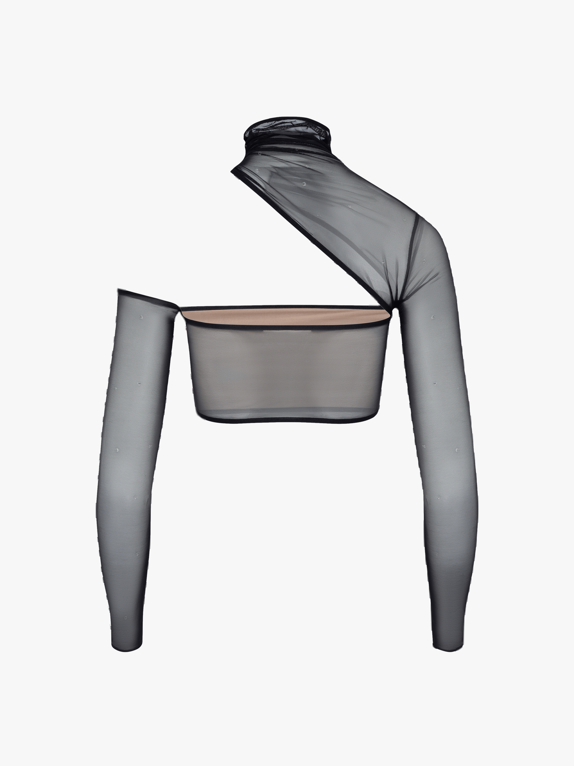 Open Shoulder Embellished Mesh Top made by NDS The Label