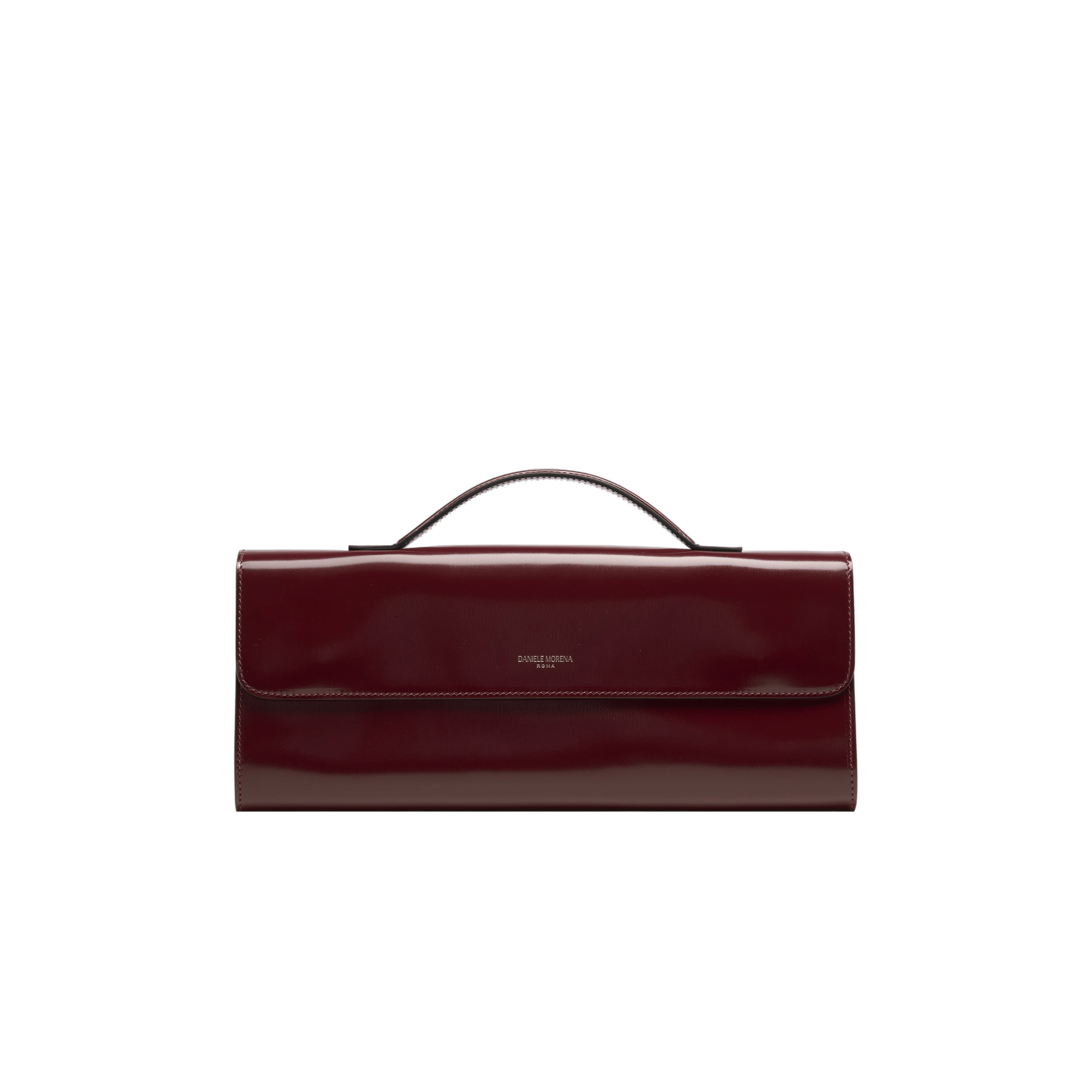 BÉA CLUTCH BAG In Burgundy Box Calfskin made by Daniele Morena