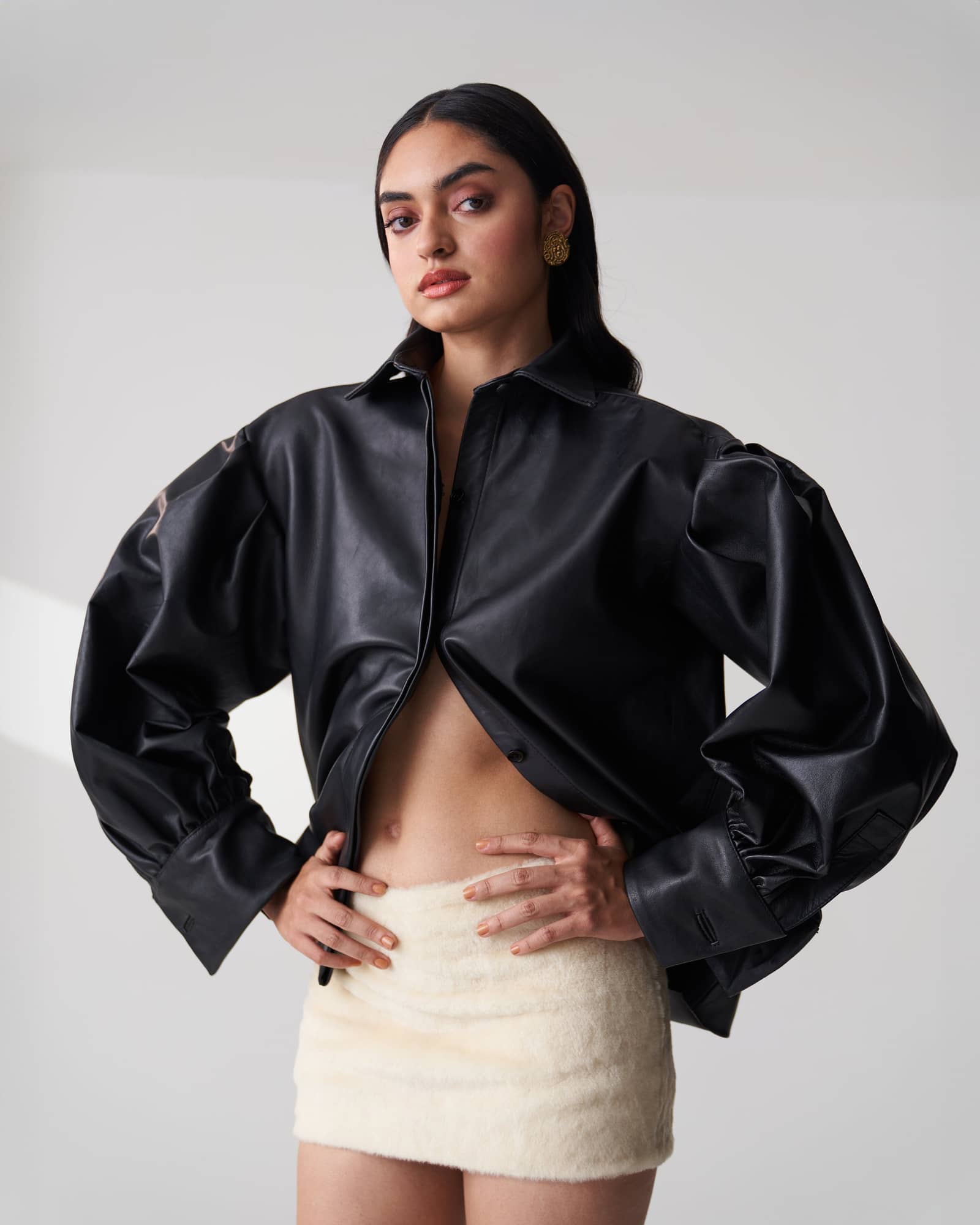 Shearling Mini Skirt made by Szabo Sihag