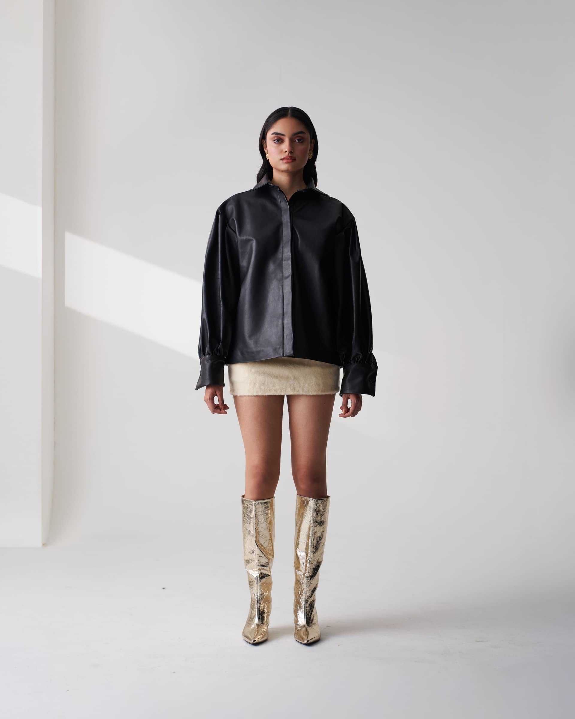 Shearling Mini Skirt made by Szabo Sihag