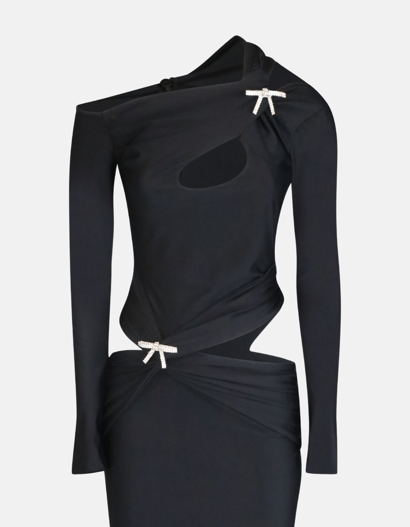 ORNYA Black Cut-Out Maxi Dress made by MAET