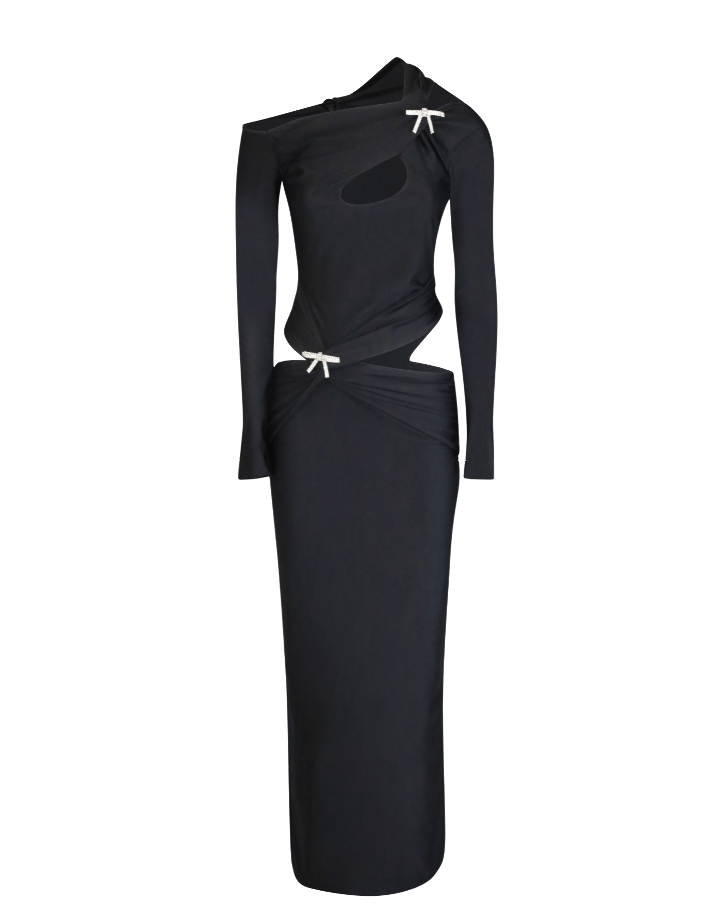 ORNYA Black Cut-Out Maxi Dress made by MAET