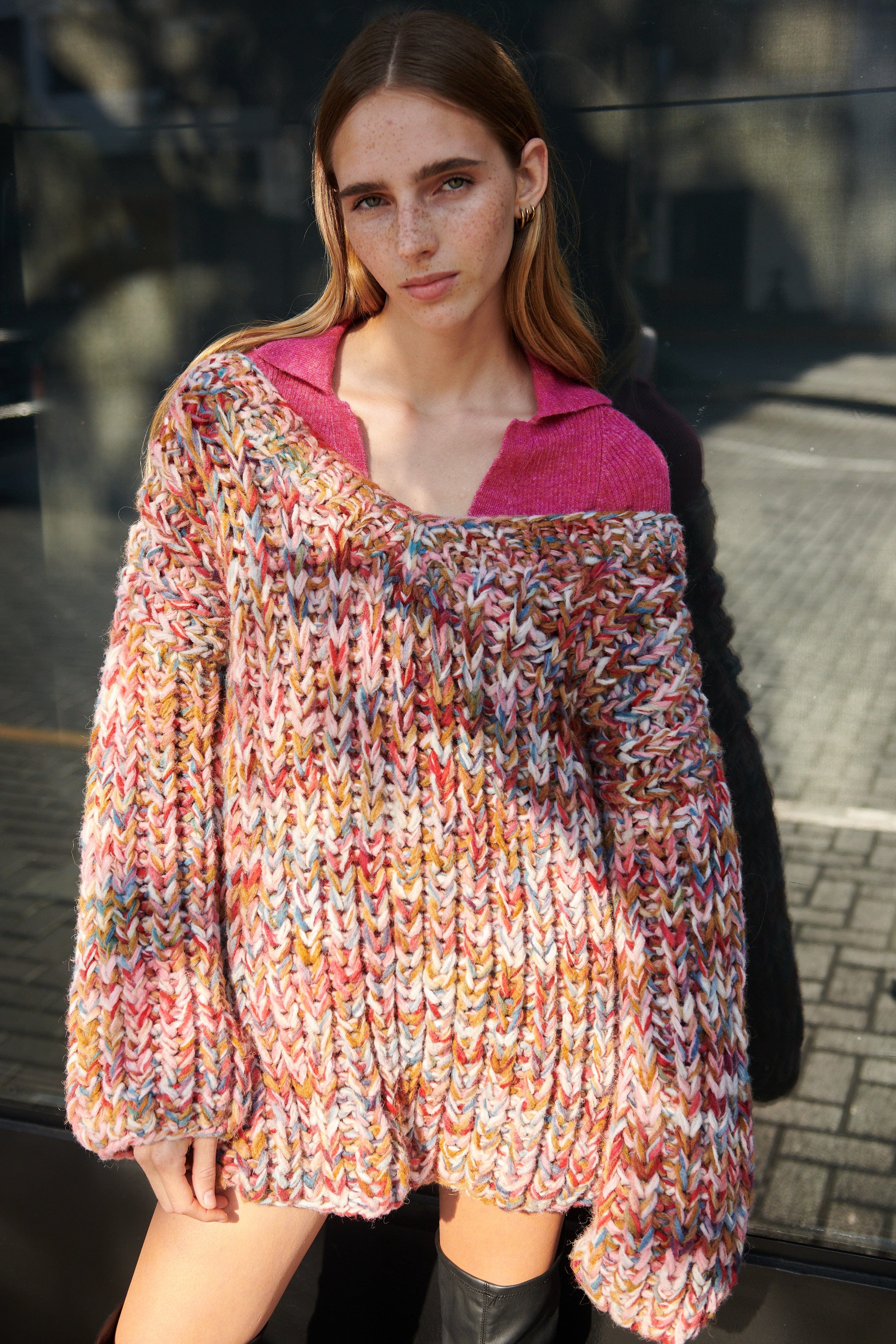 PAPAYA sweater in Multi color made by AYNI