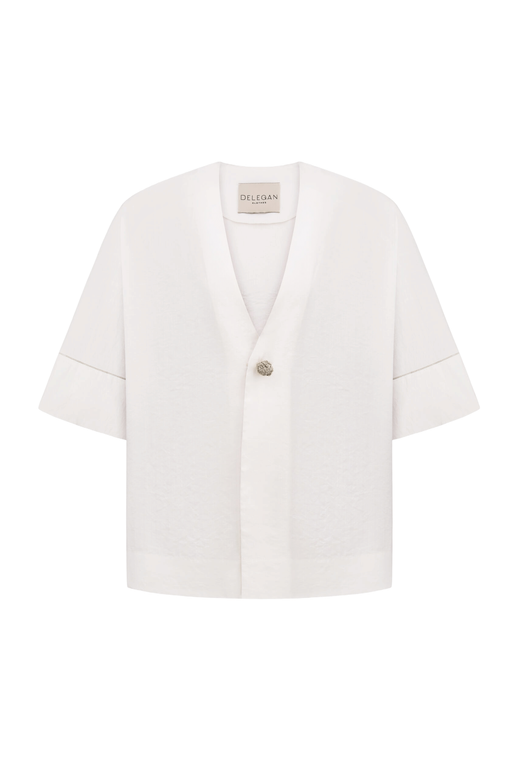 SHIRT WITH A KNITTED GOLD BUTTON made by DELEGAN Clothes