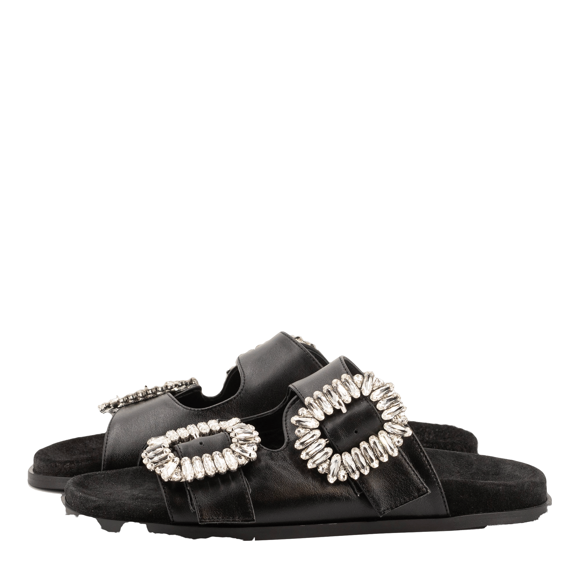 BLACK LEATHER SANDALS made by Toral