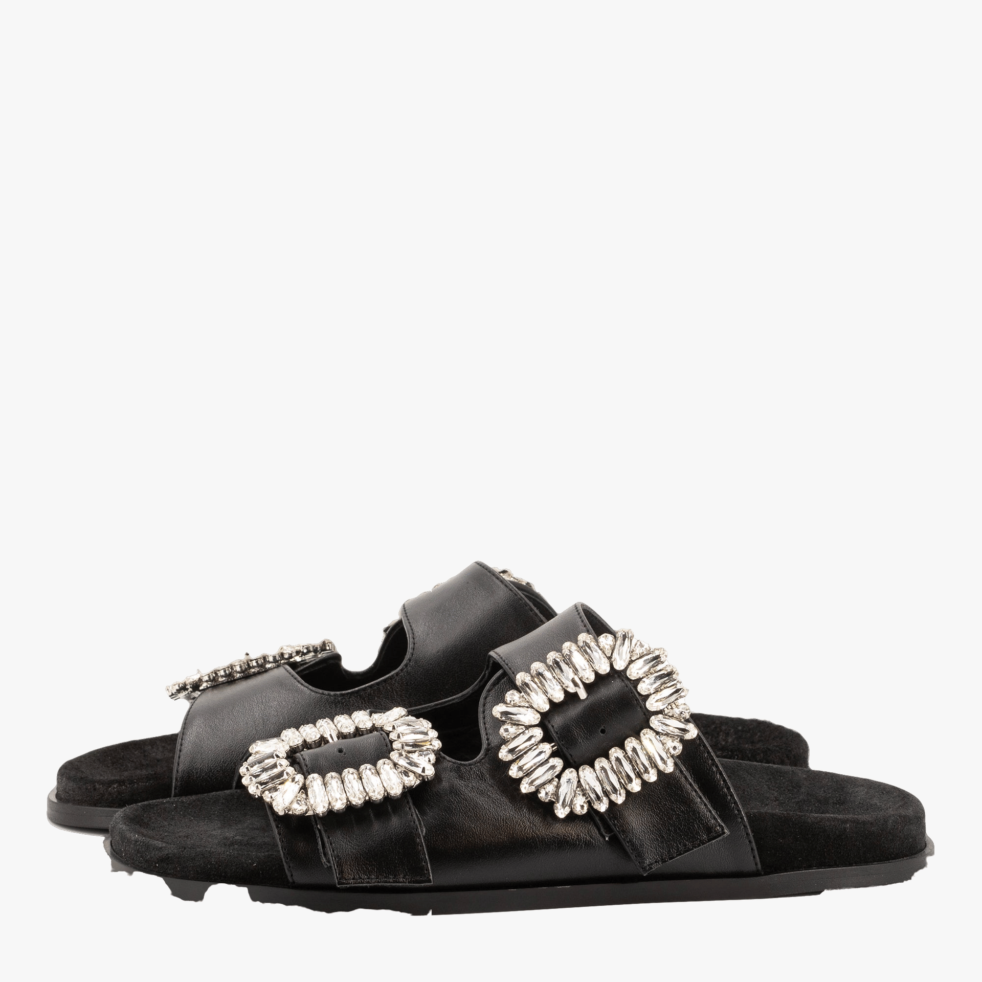 BLACK LEATHER SANDALS made by Toral