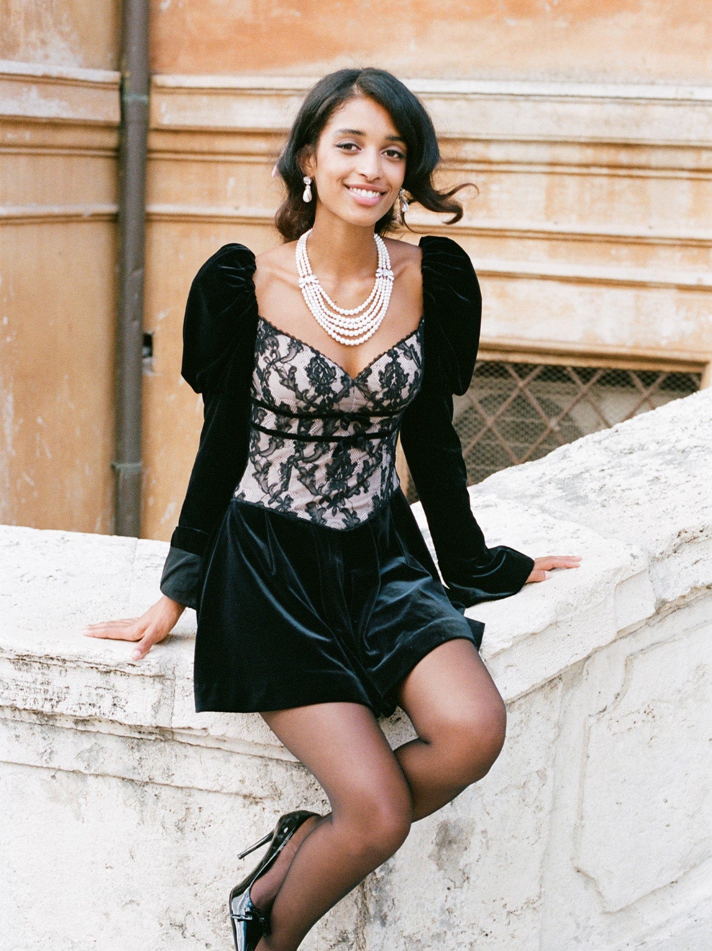 Evelyn Velvet Dress (Black) made by Nana Jacqueline