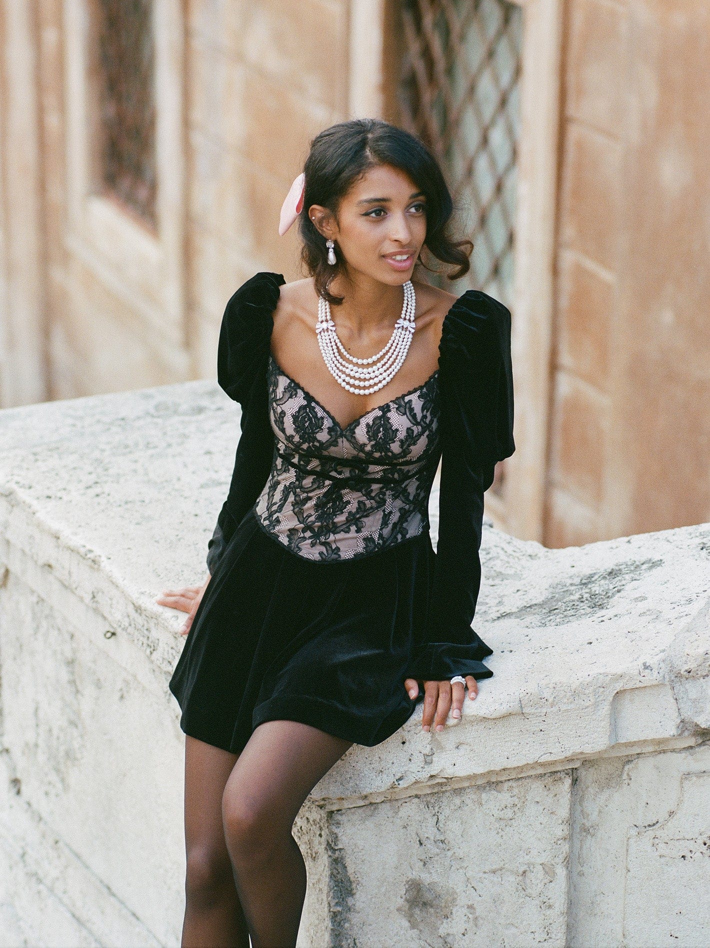 Evelyn Velvet Dress (Black) made by Nana Jacqueline