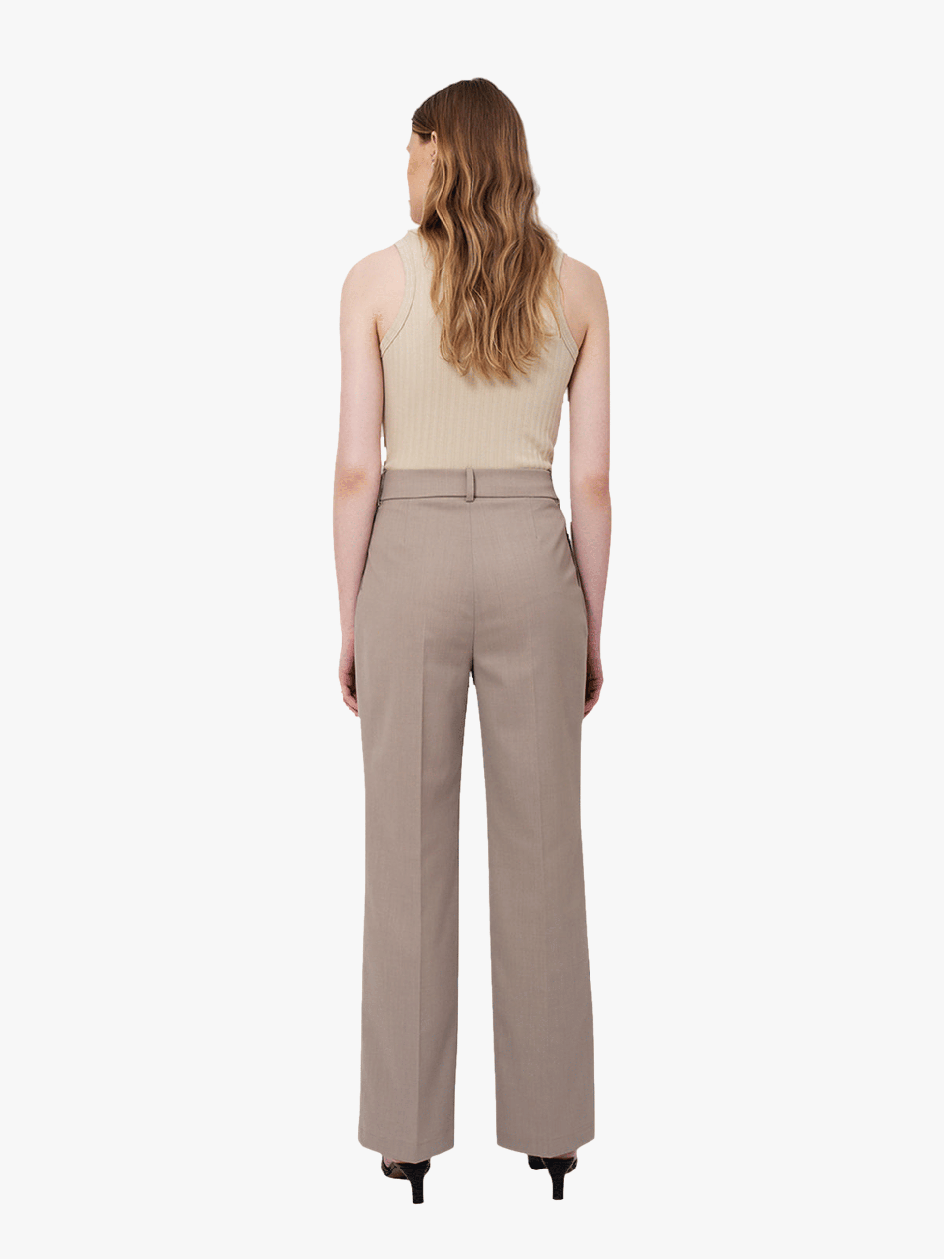 Heidi Wool Trousers in Brown made by AÉRYNE
