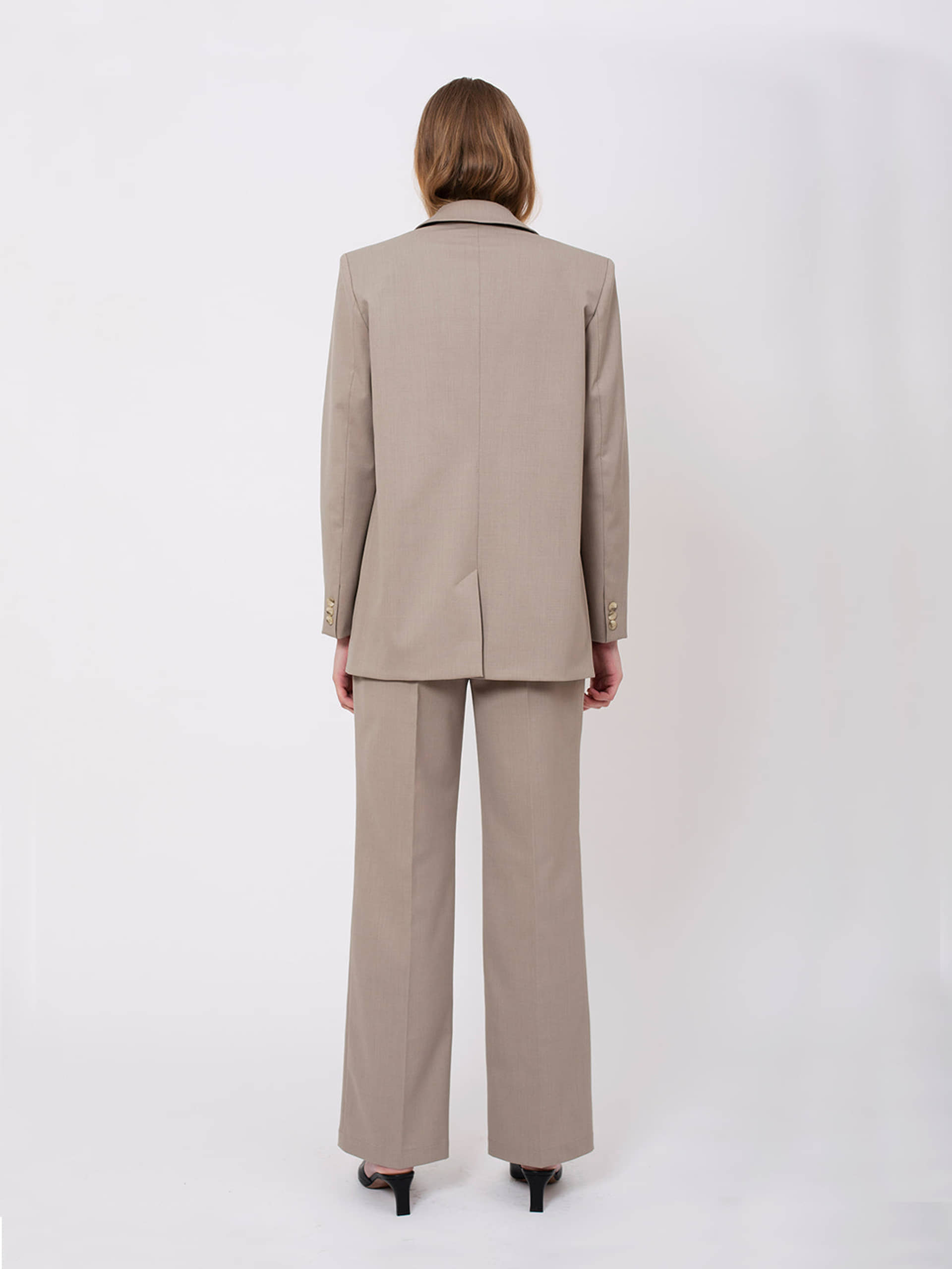 Heidi Wool Trousers in Brown made by AÉRYNE