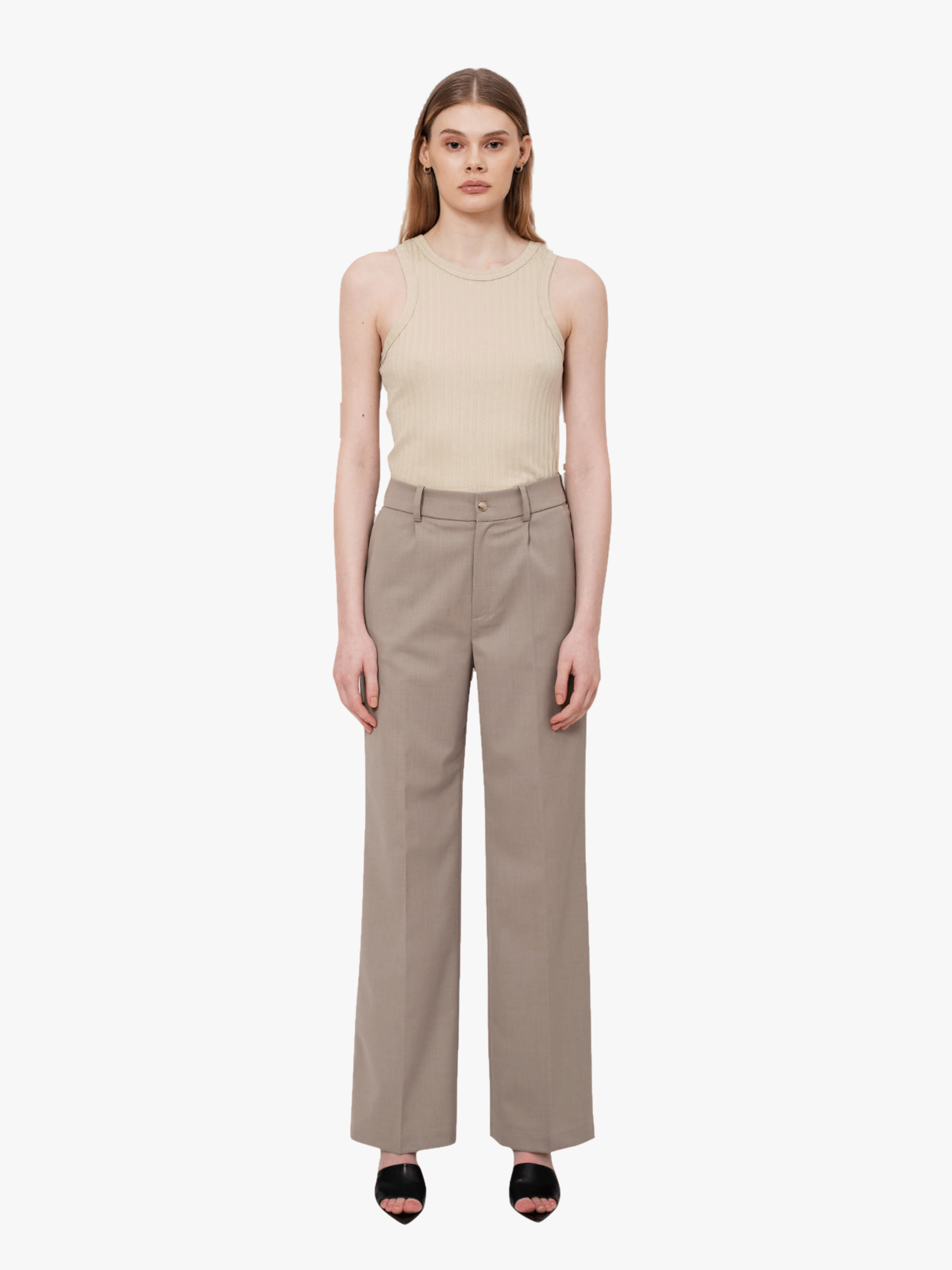 Heidi Wool Trousers in Brown made by AÉRYNE