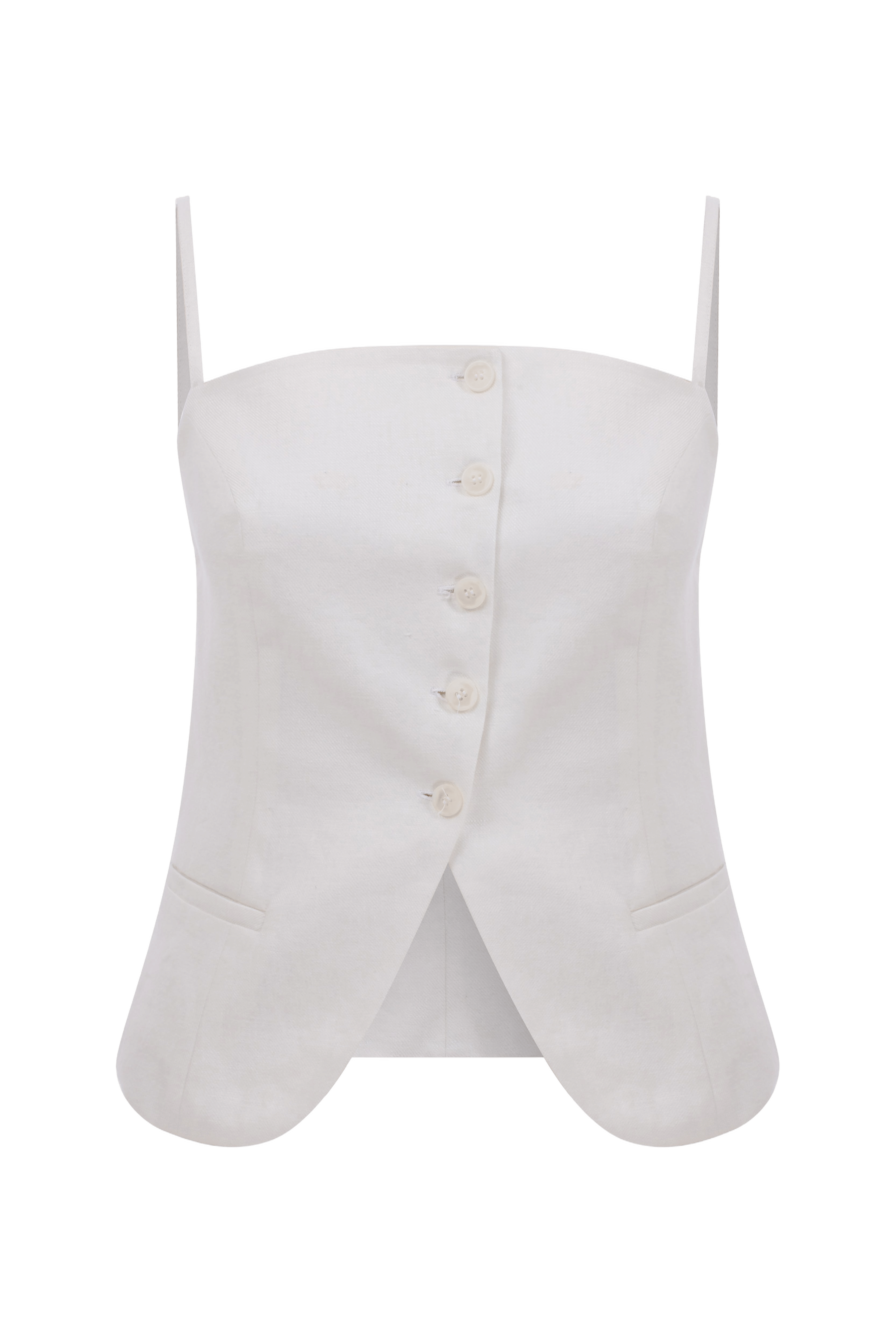 Marona Linen Top In White made by Nazli Ceren
