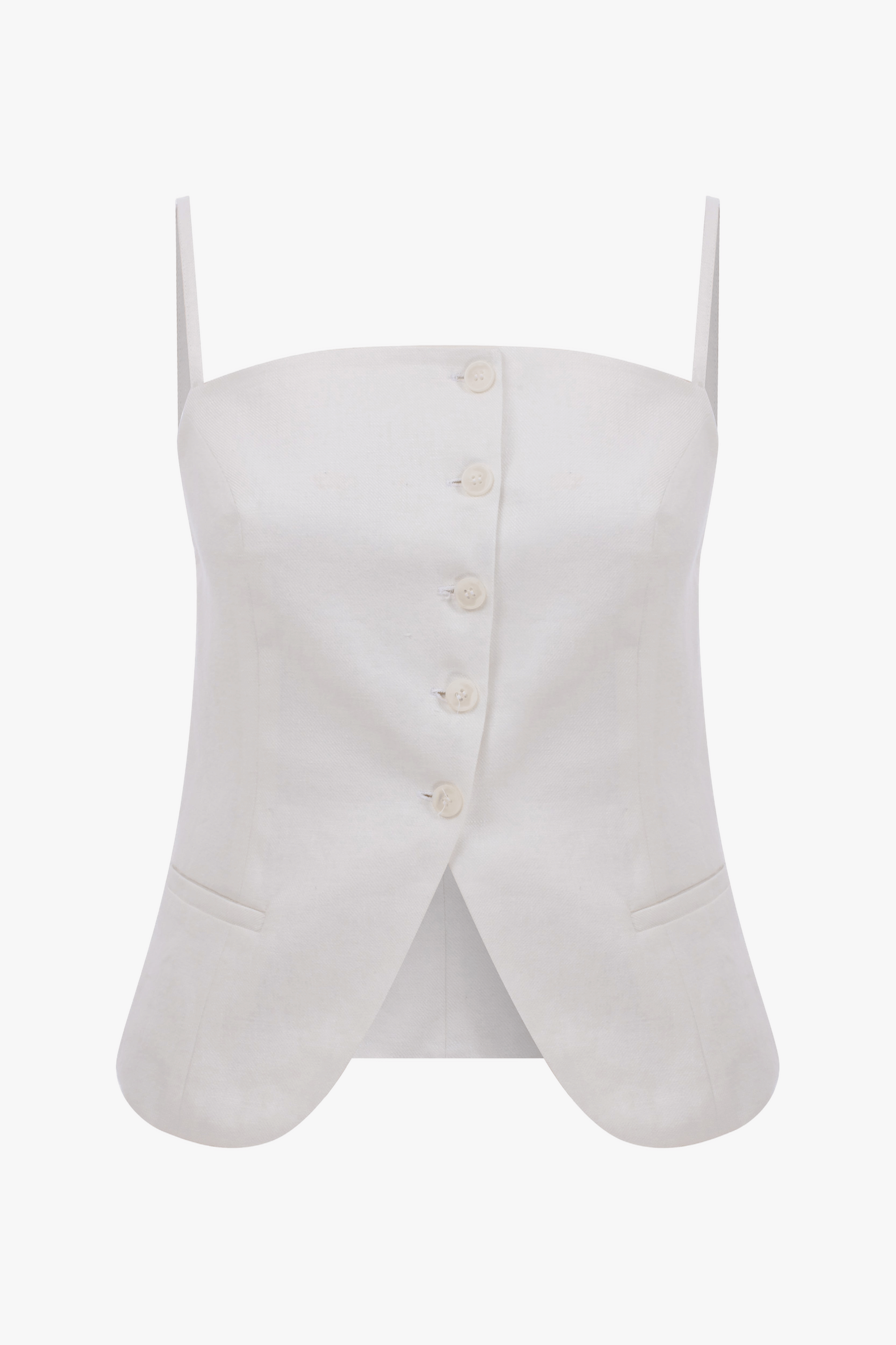 Marona Linen Top In White made by Nazli Ceren