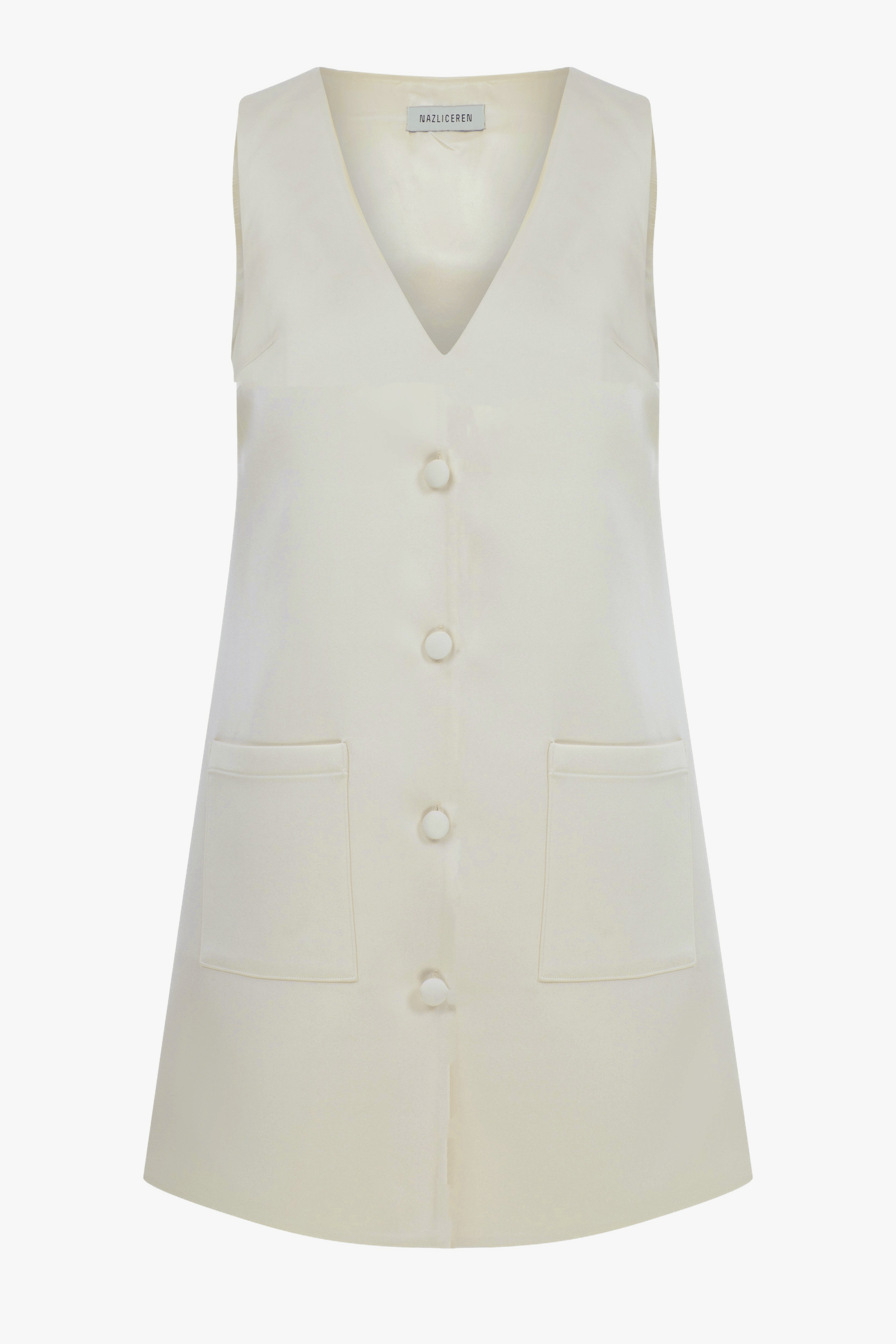 Odessa Mini Dress In Vanilla Ice made by Nazli Ceren