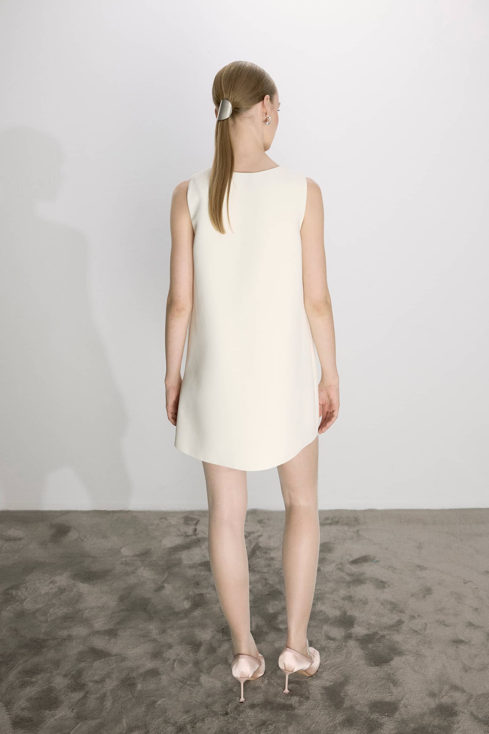 Odessa Mini Dress In Vanilla Ice made by Nazli Ceren