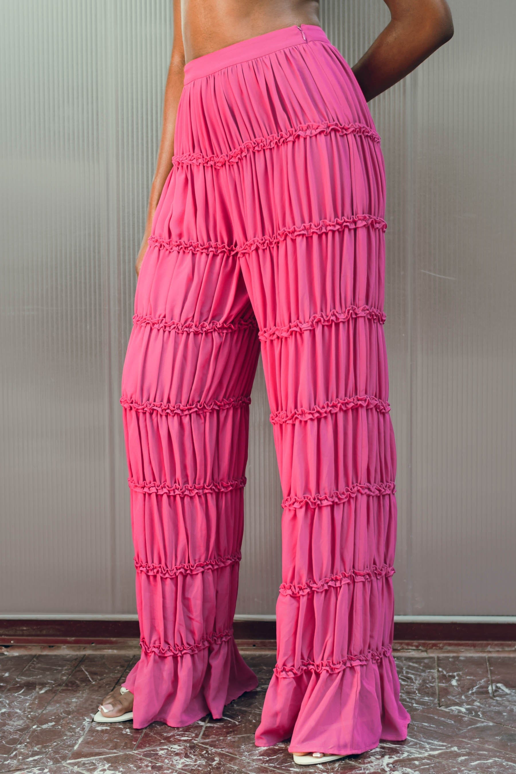 SINA PANTS - MAGENTA made by Andrea Iyamah