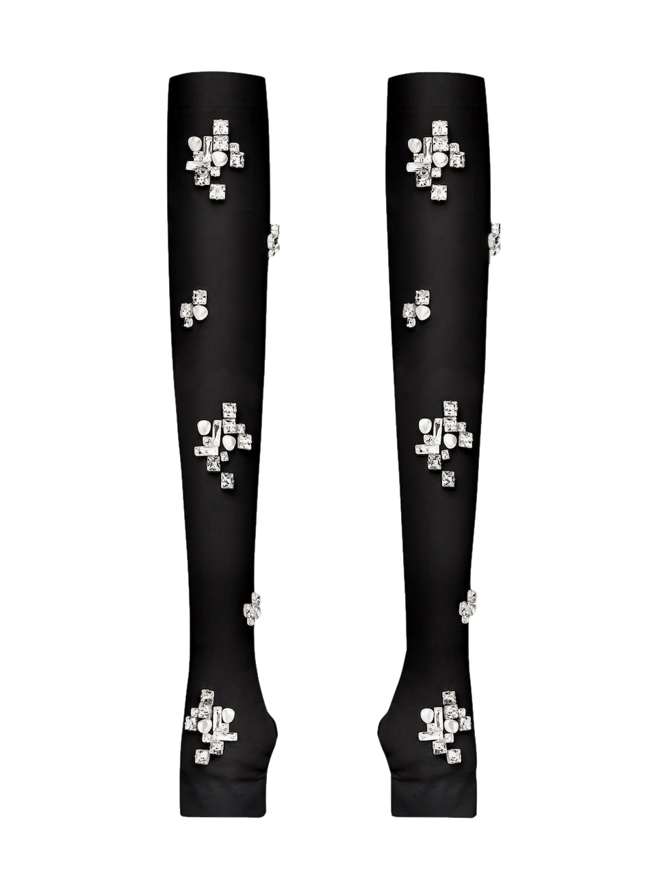 FINGERLESS GLOVES WITH JEWEL AND PEARL EMBELLISHMENTS in Black made by NDS The Label