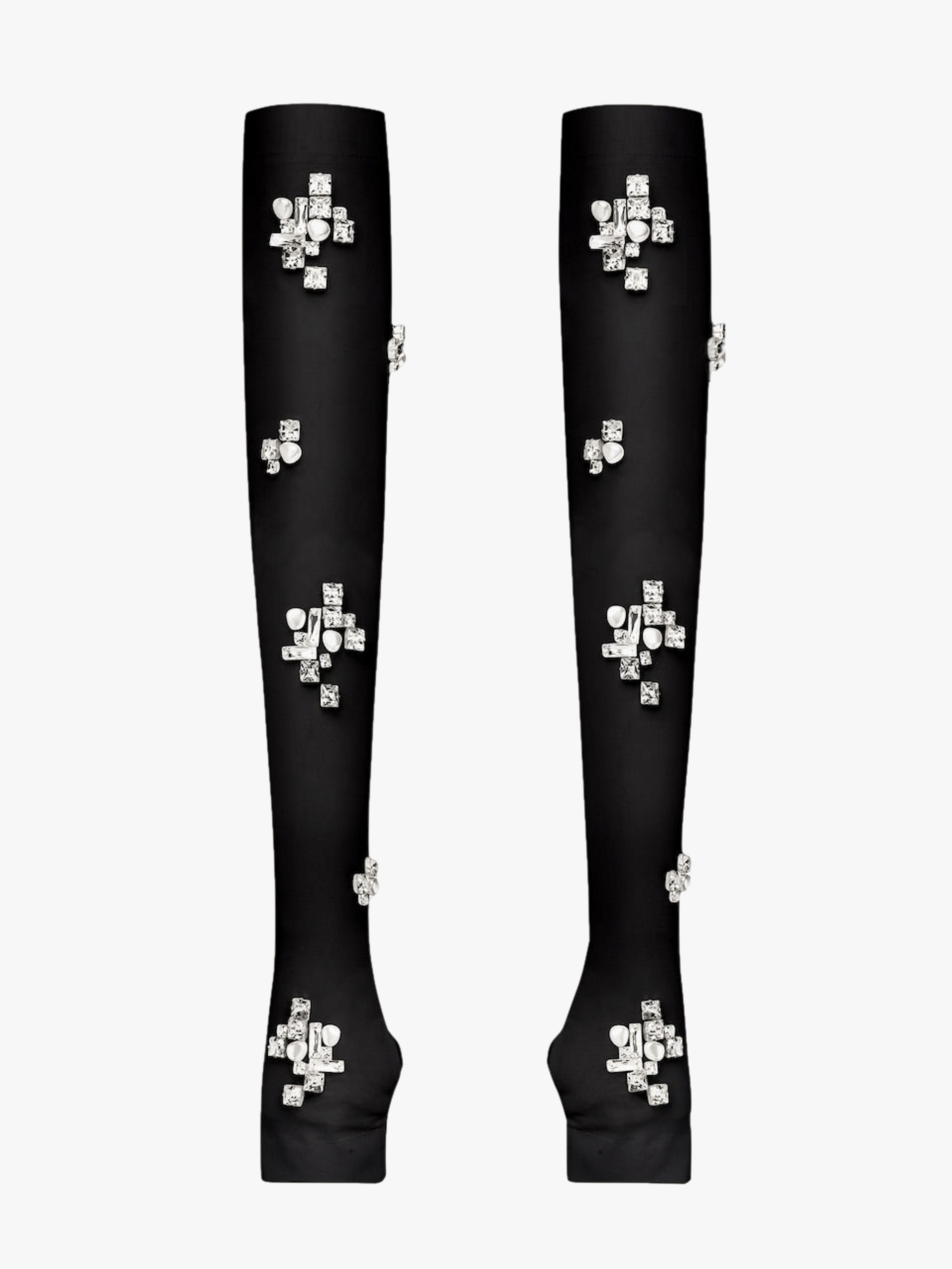 FINGERLESS GLOVES WITH JEWEL AND PEARL EMBELLISHMENTS in Black made by NDS The Label