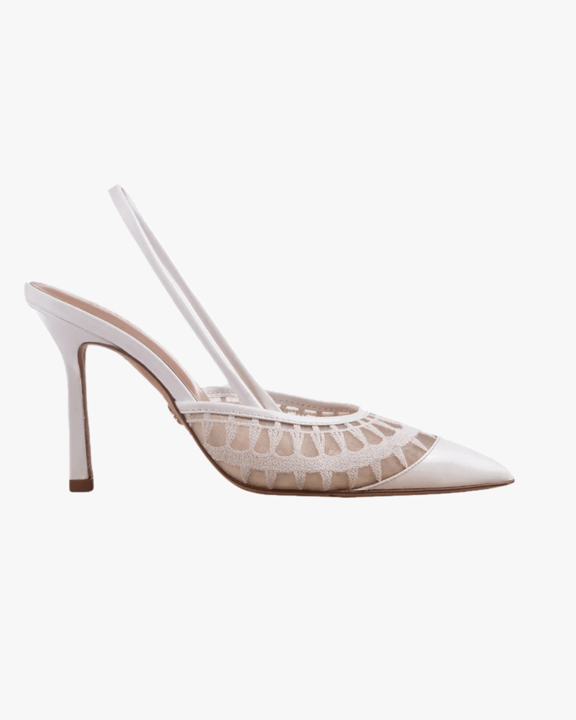 Lace Sling 95 White Patent in White made by ATANA